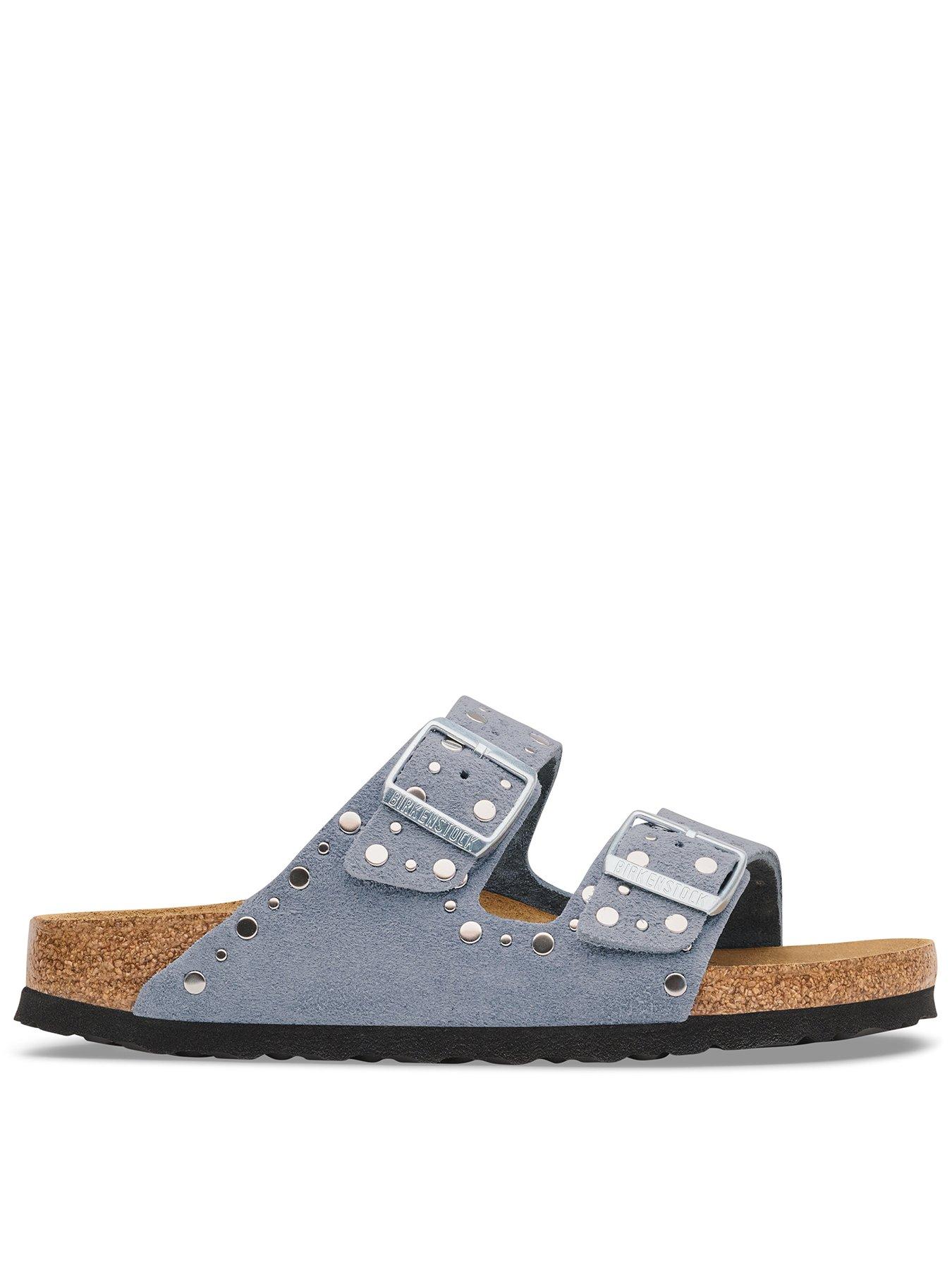 Birkenstock Arizona Rivets Suede Sandals - Blue