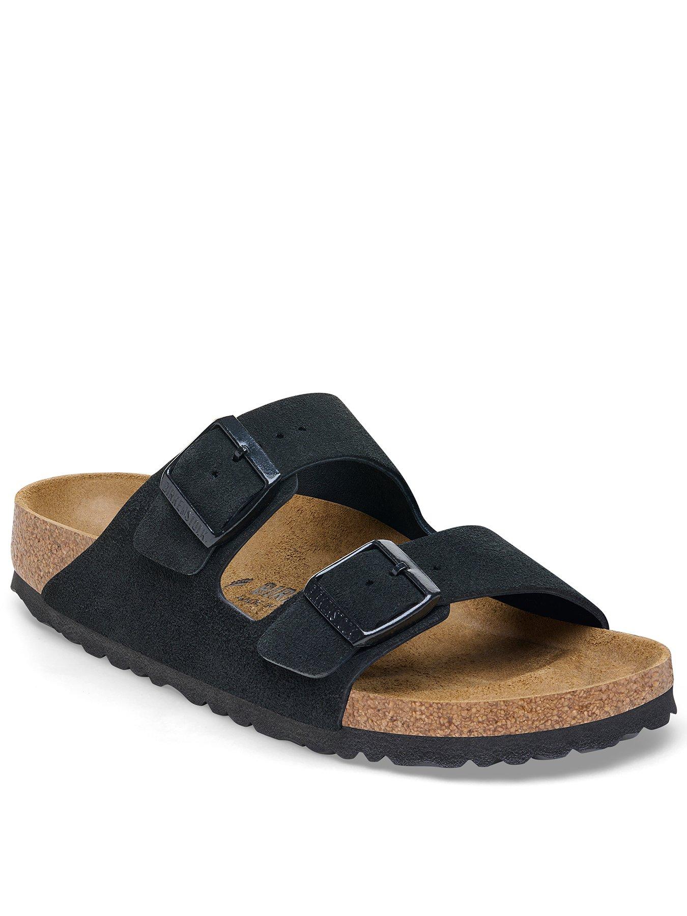 Birkenstock Arizona Suede Two Strap Sandals - Black