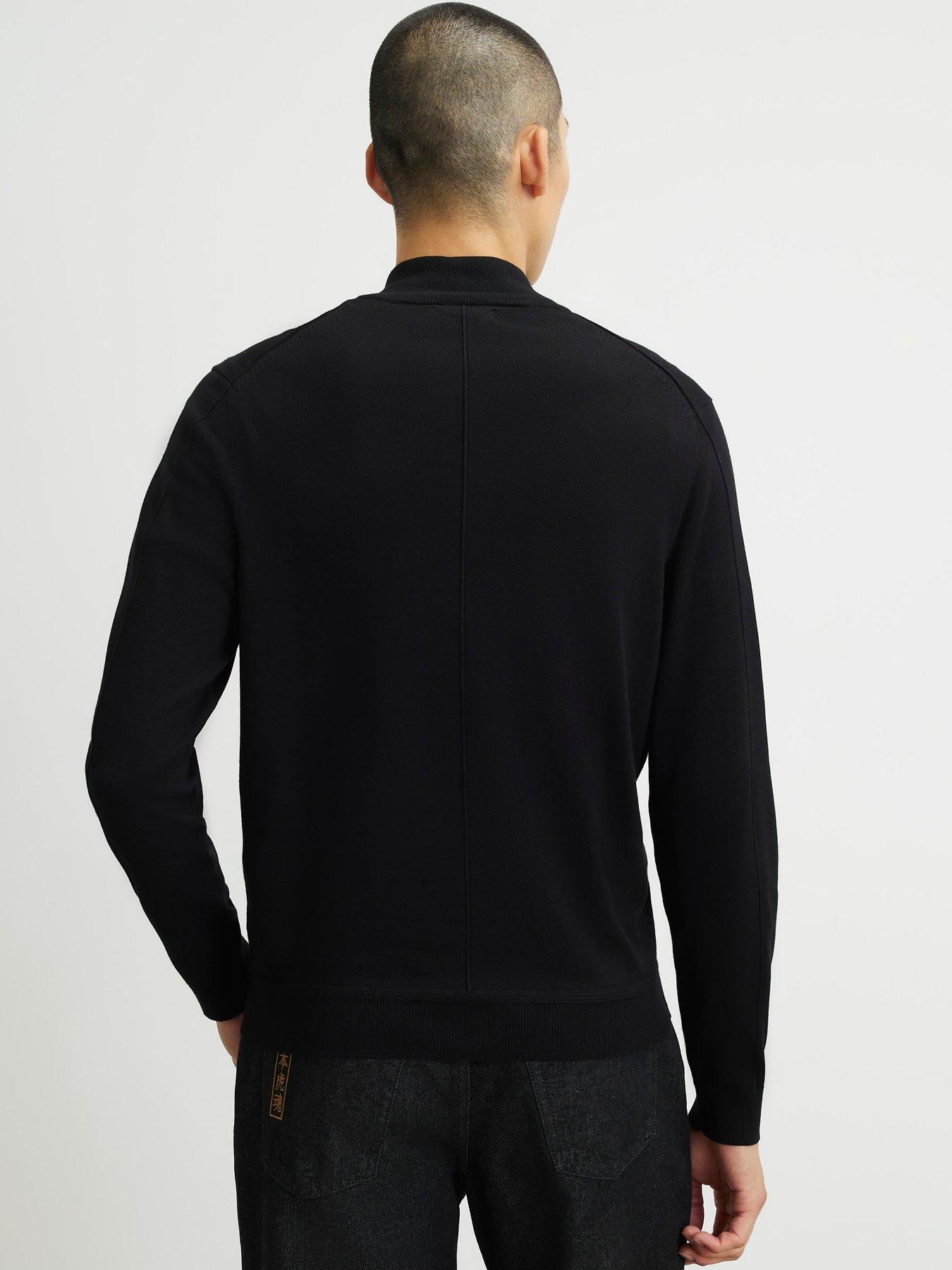 Image 2 of 4 of River Island Slim Fit Half Zip Jumper - Black