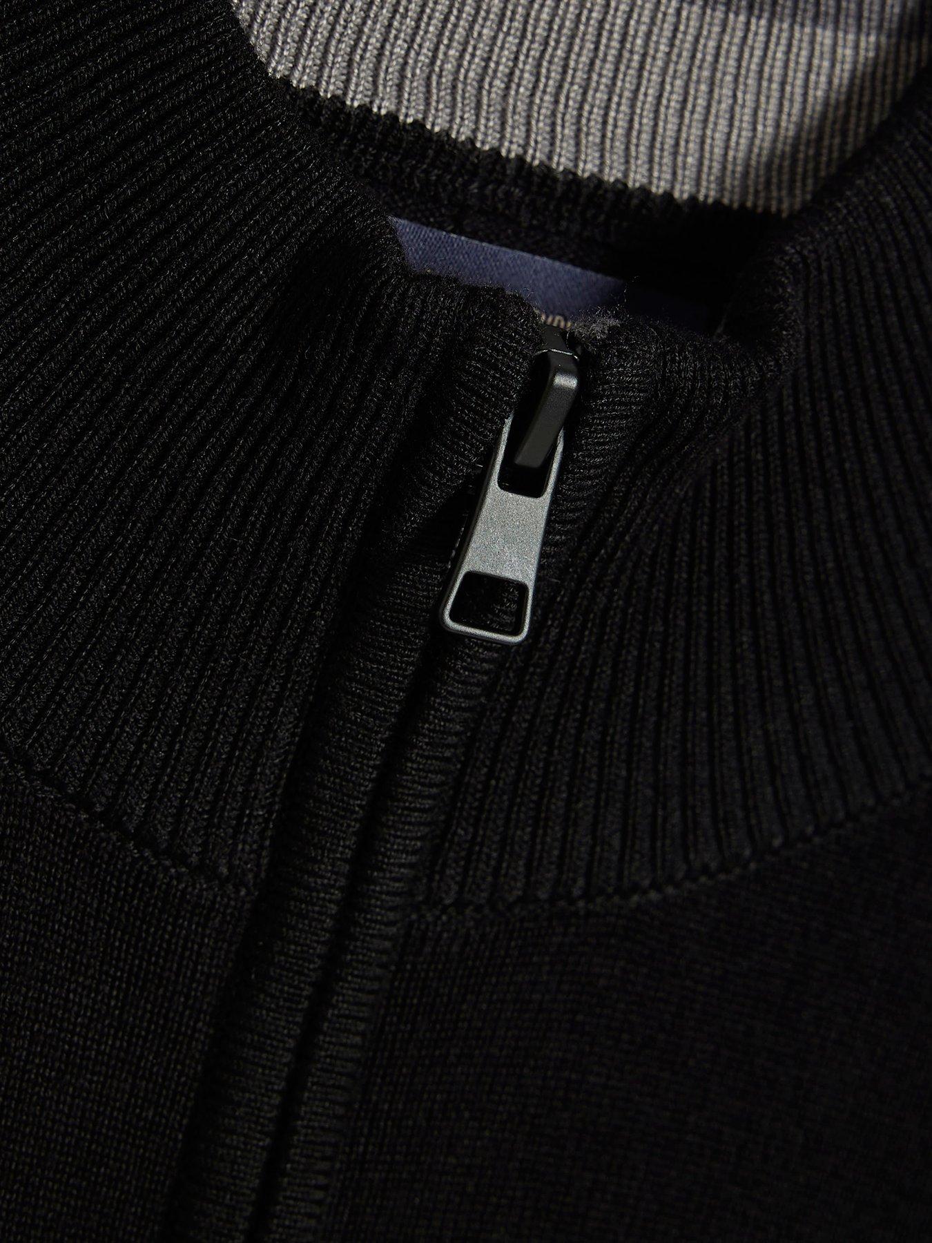 Image 4 of 4 of River Island Slim Fit Half Zip Jumper - Black