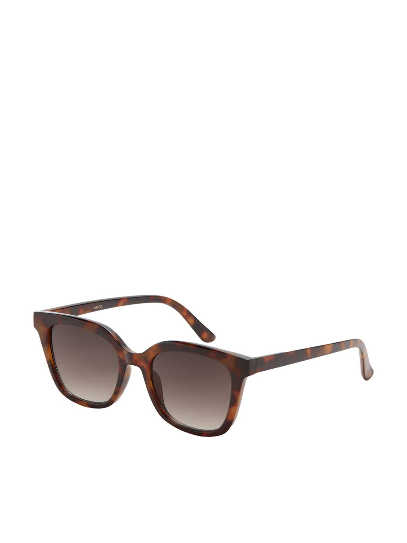 Image 1 of 4 of Mango Squared Frame Sunglasses - Chocolate