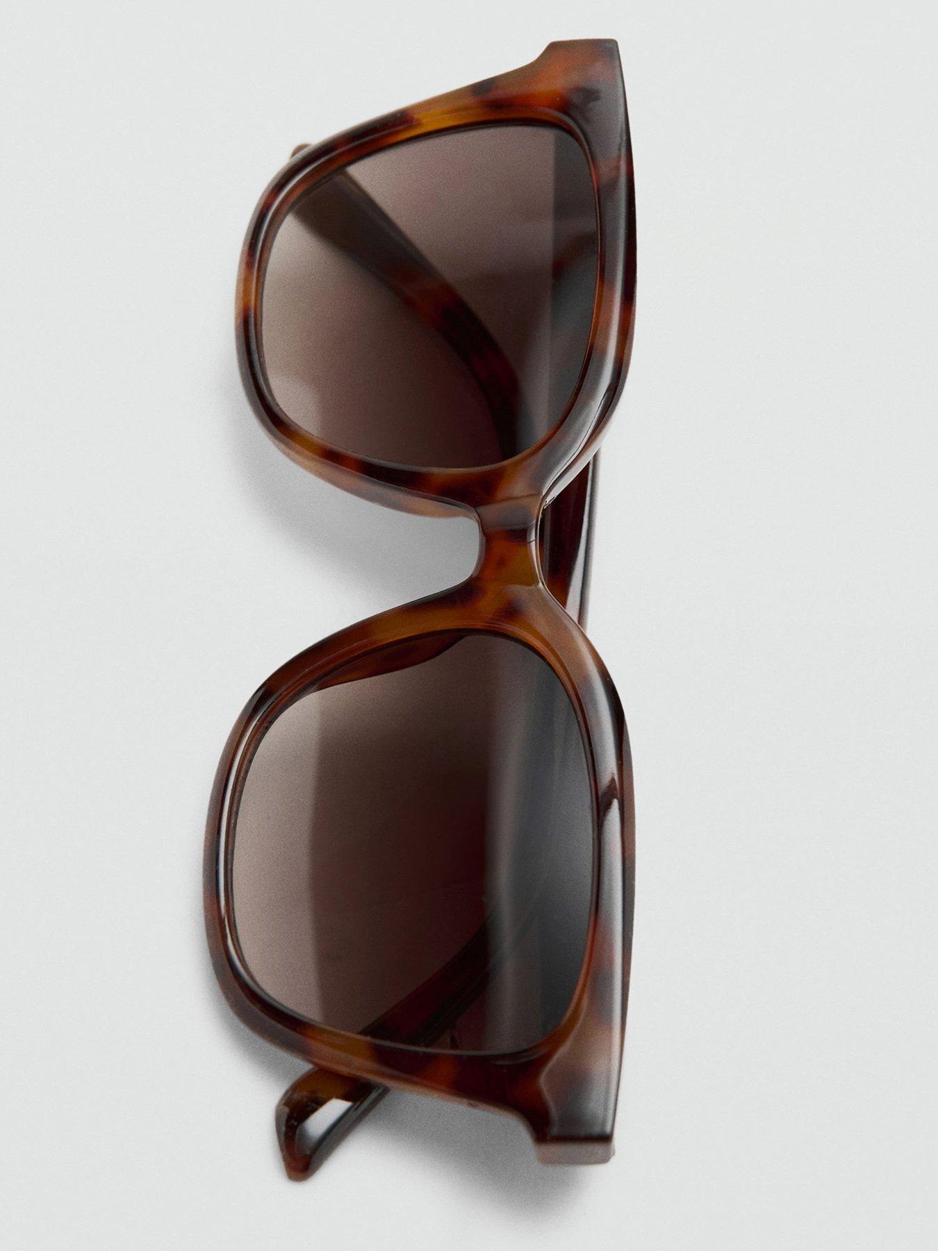 Image 4 of 4 of Mango Squared Frame Sunglasses - Chocolate