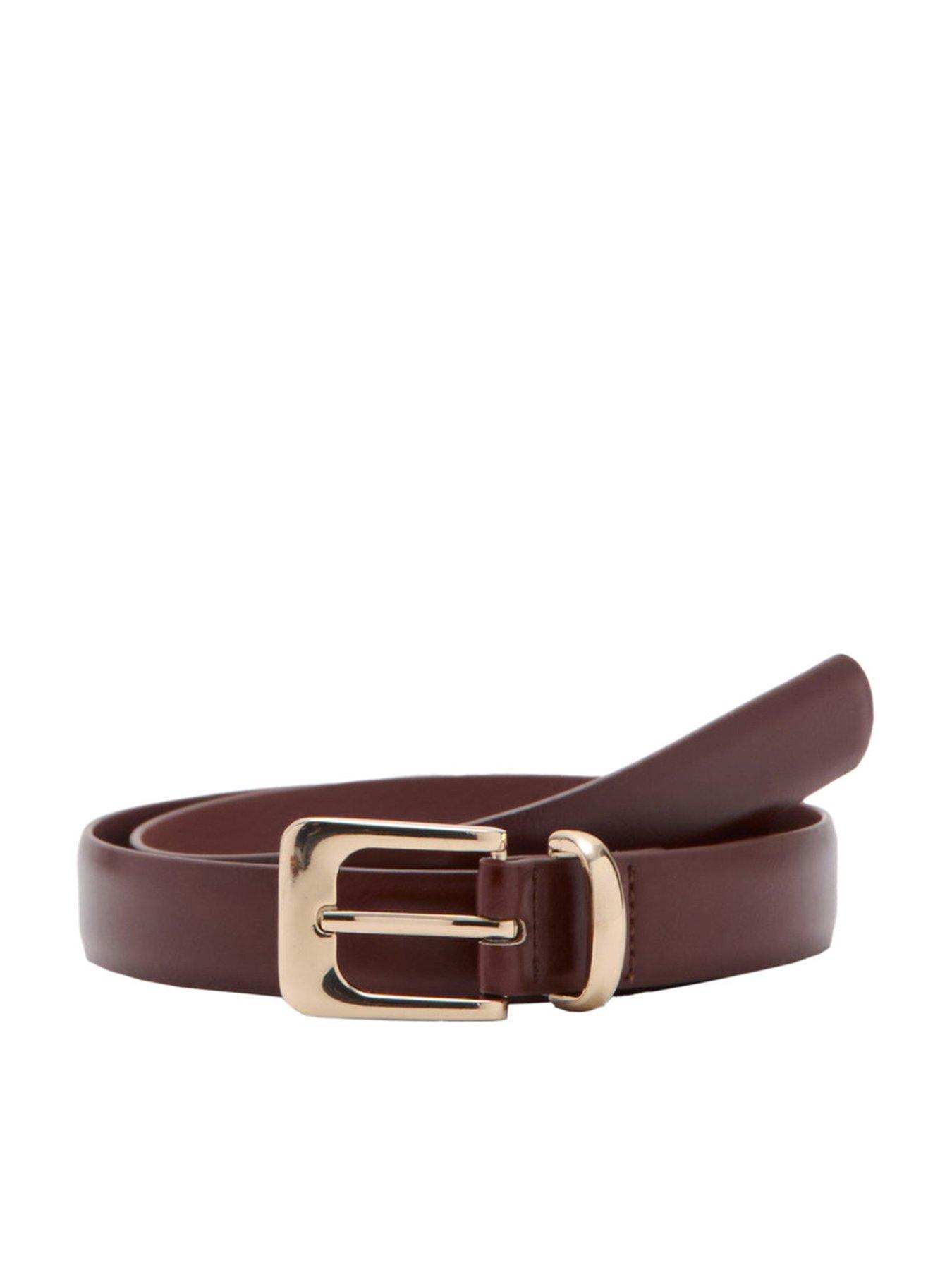 Mango Square Buckle Belt - Brown