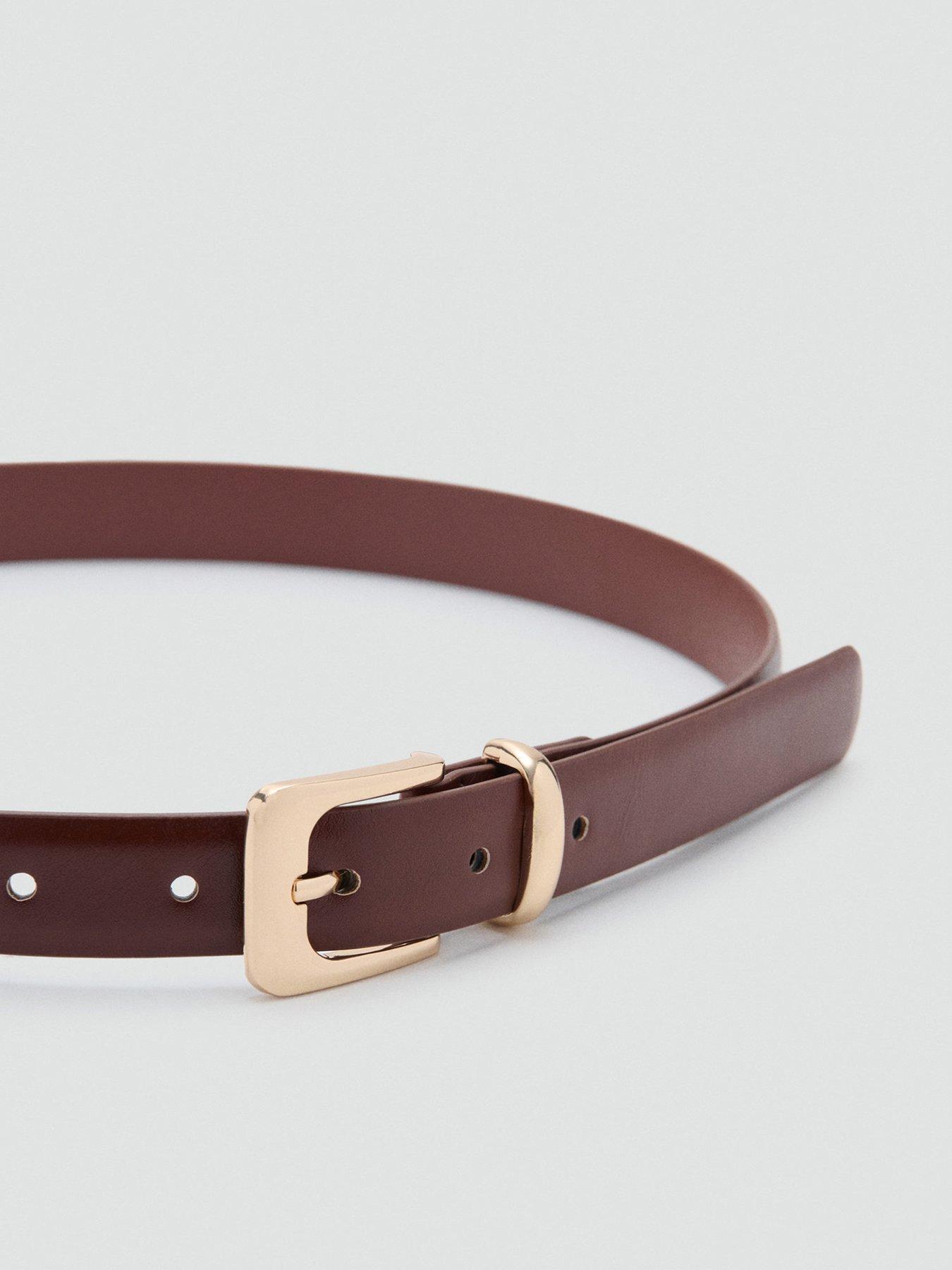 Image 2 of 4 of Mango Square Buckle Belt - Brown