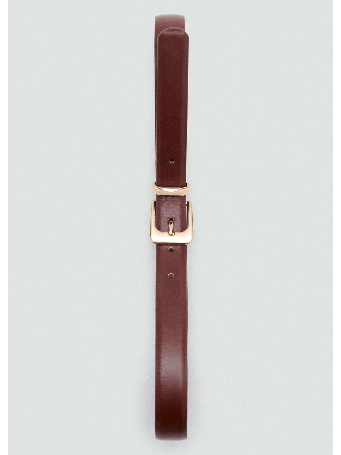 Image 3 of 4 of Mango Square Buckle Belt - Brown