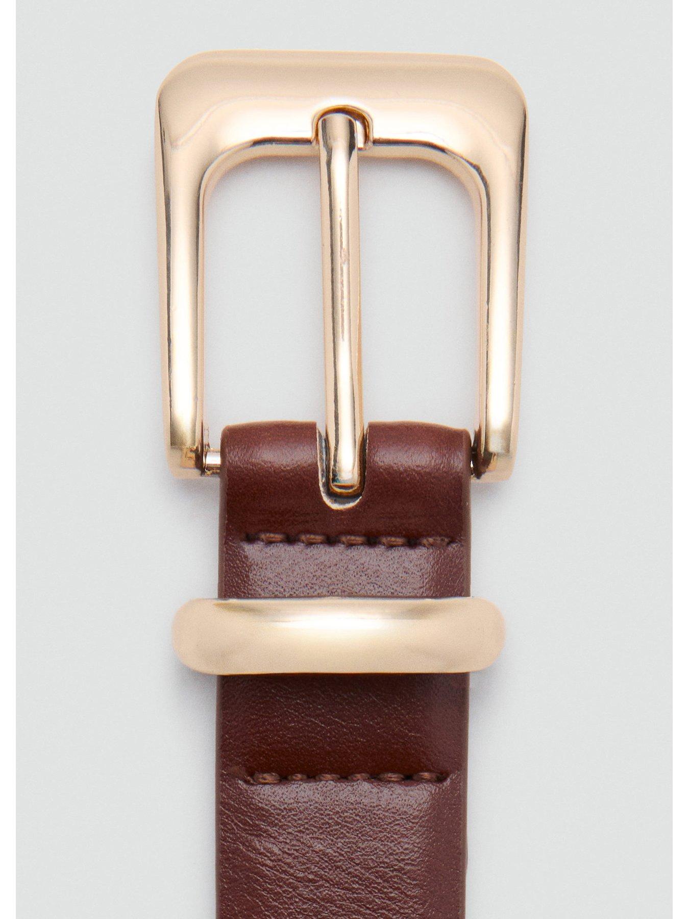 Image 4 of 4 of Mango Square Buckle Belt - Brown
