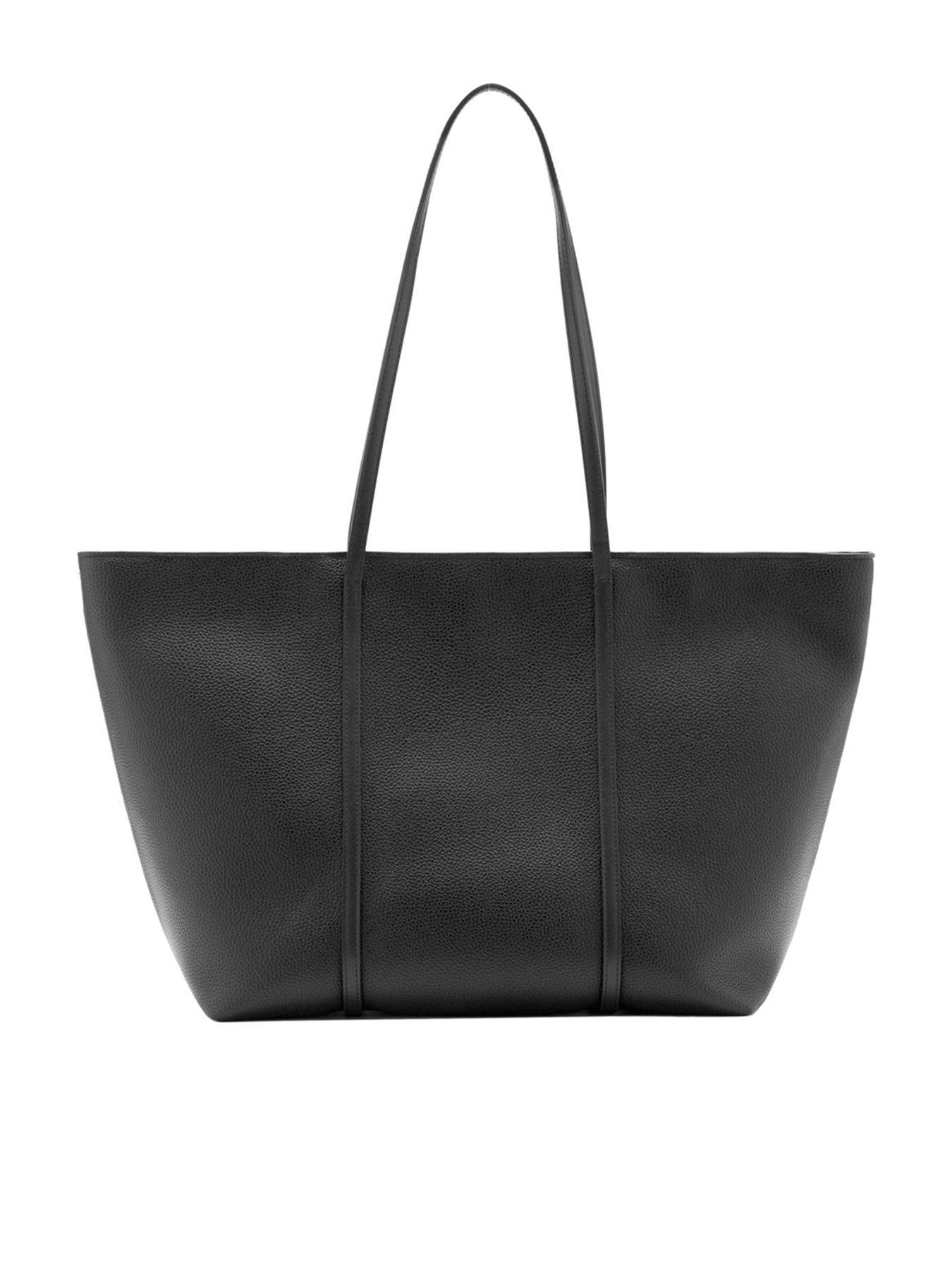 Mango Shopper Bag With Double Handle - Black