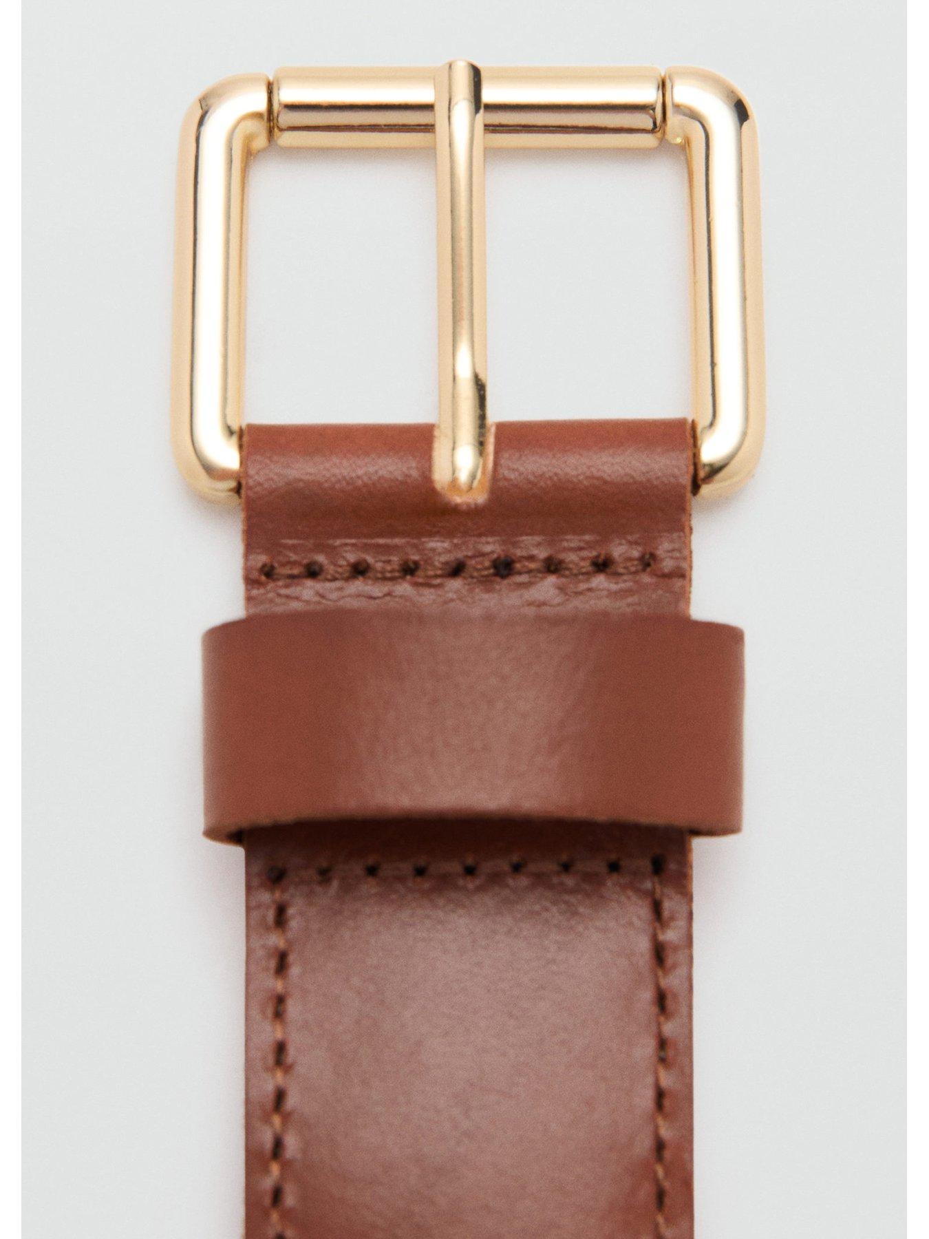 Image 4 of 4 of Mango Braided Leather Belt - Brown