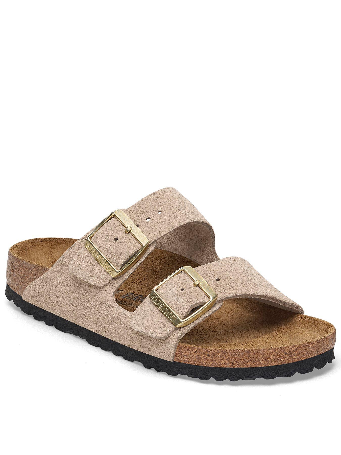 Birkenstock Arizona Suede Leather Sandals - Beige