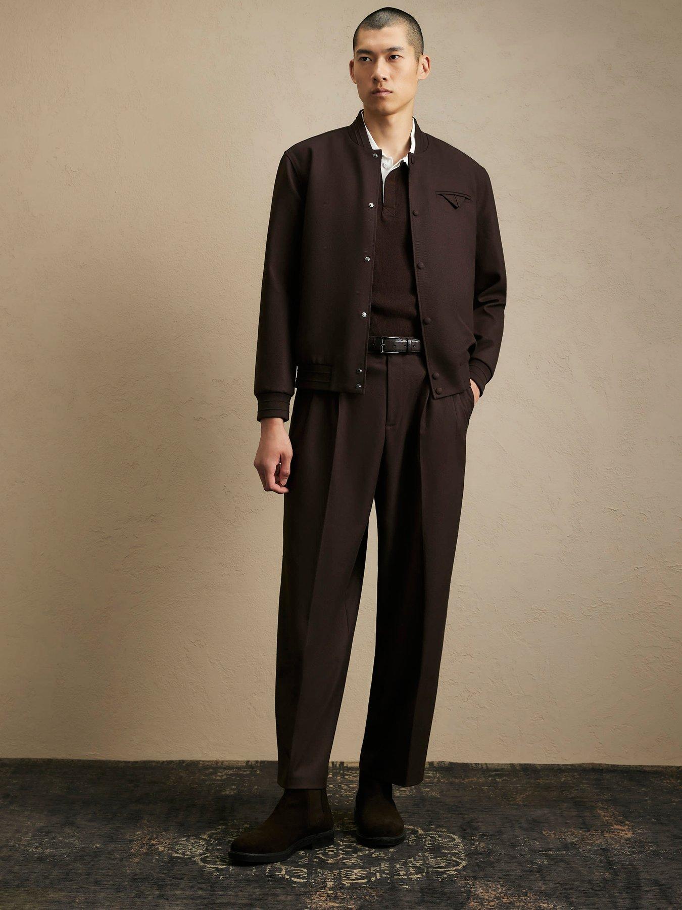 Image 3 of 7 of River Island Smart Twill Bomber Jacket - Brown