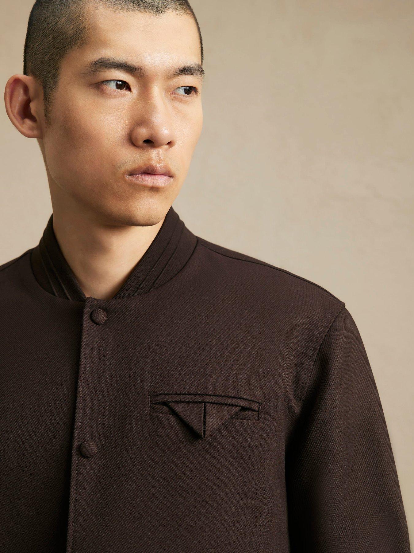 Image 4 of 7 of River Island Smart Twill Bomber Jacket - Brown