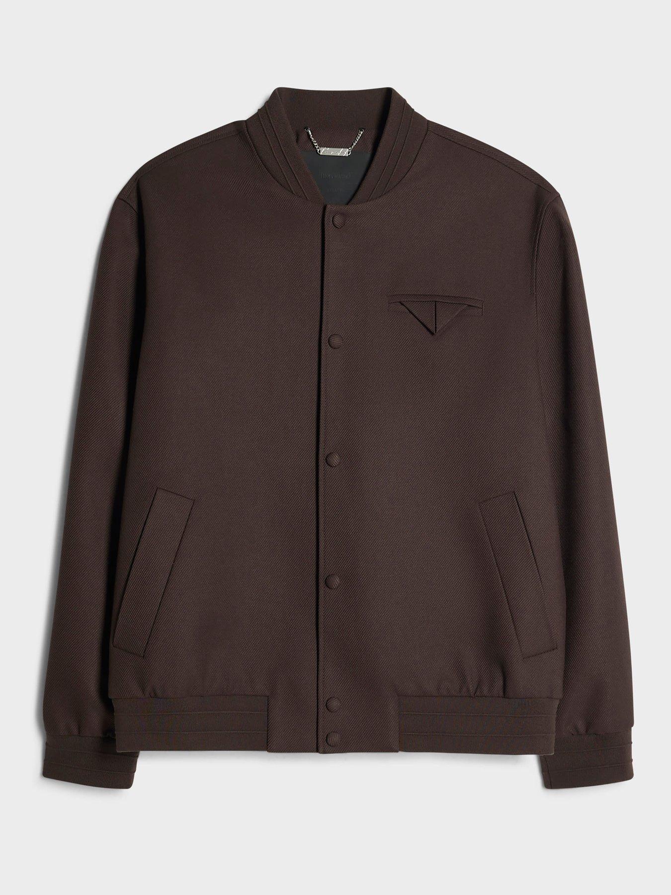 Image 7 of 7 of River Island Smart Twill Bomber Jacket - Brown