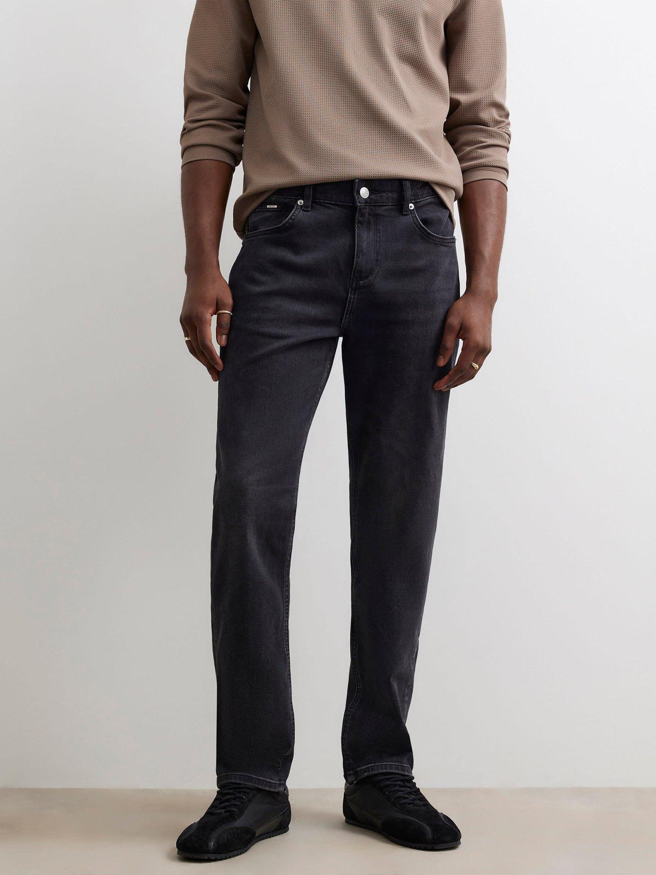 Image 1 of 4 of River Island Washed Slim Jeans - Black