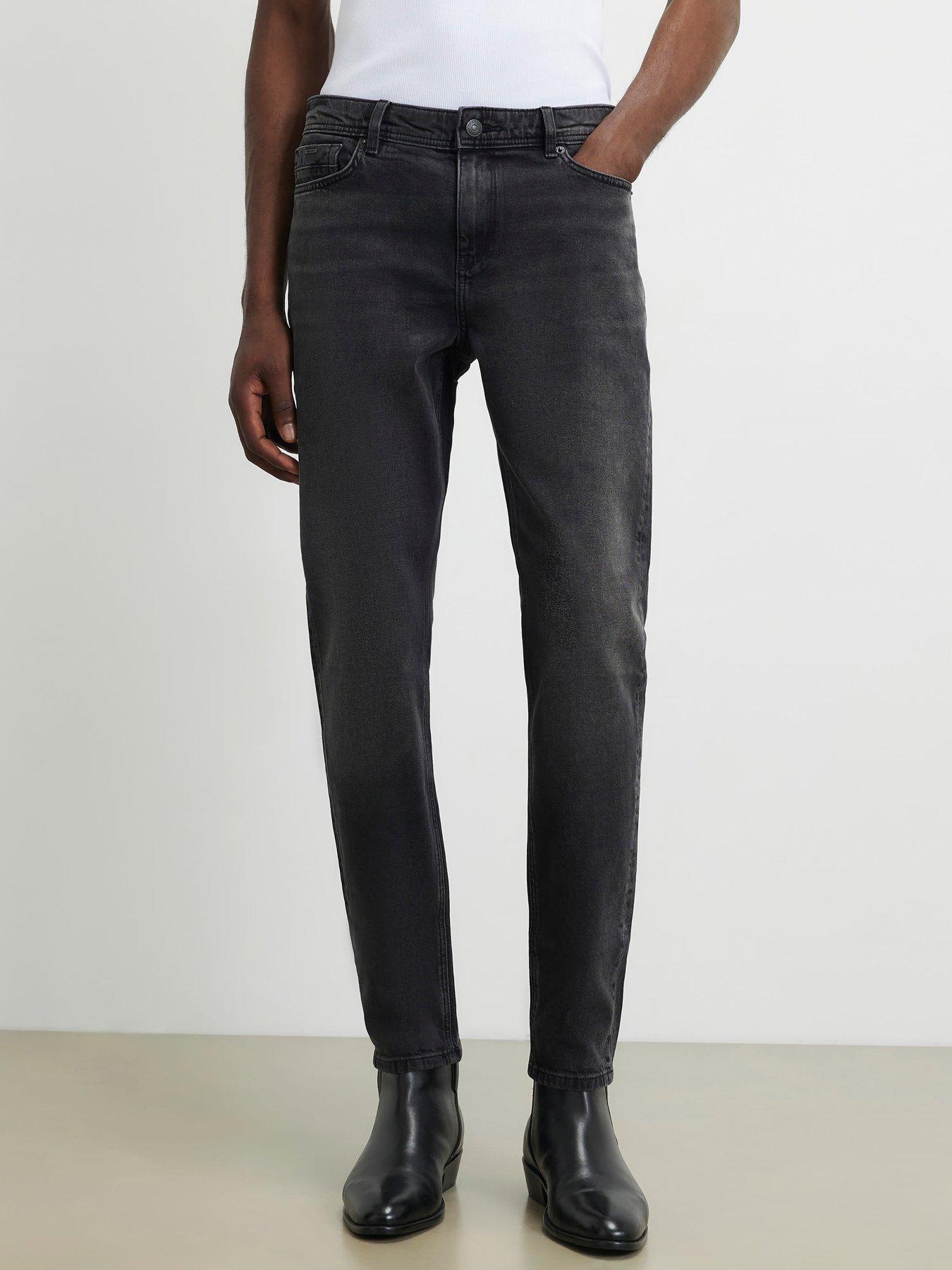 River Island Skinny Fit Washed Jeans - Black