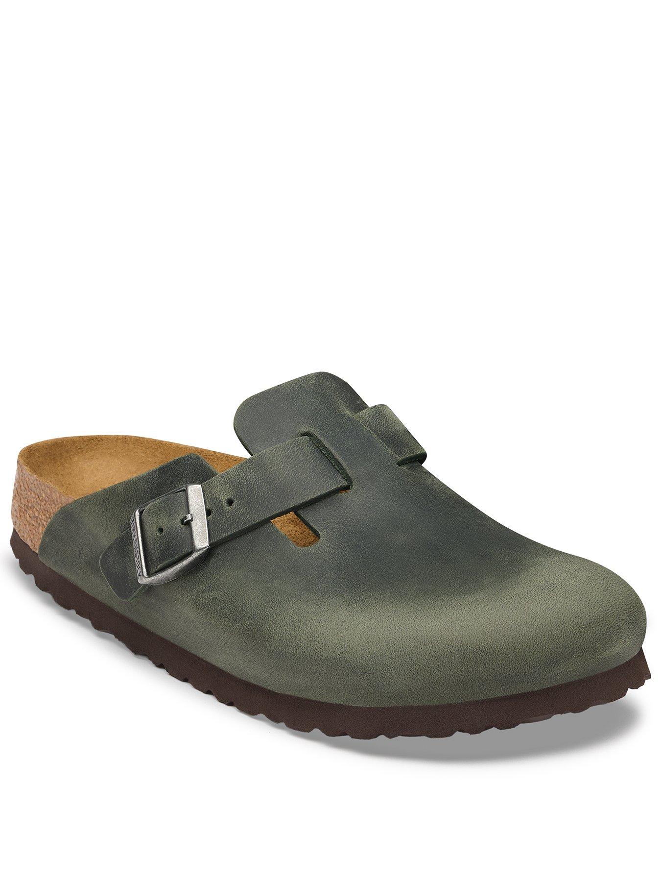 Birkenstock Boston Oiled Leather Unisex Clogs - Green