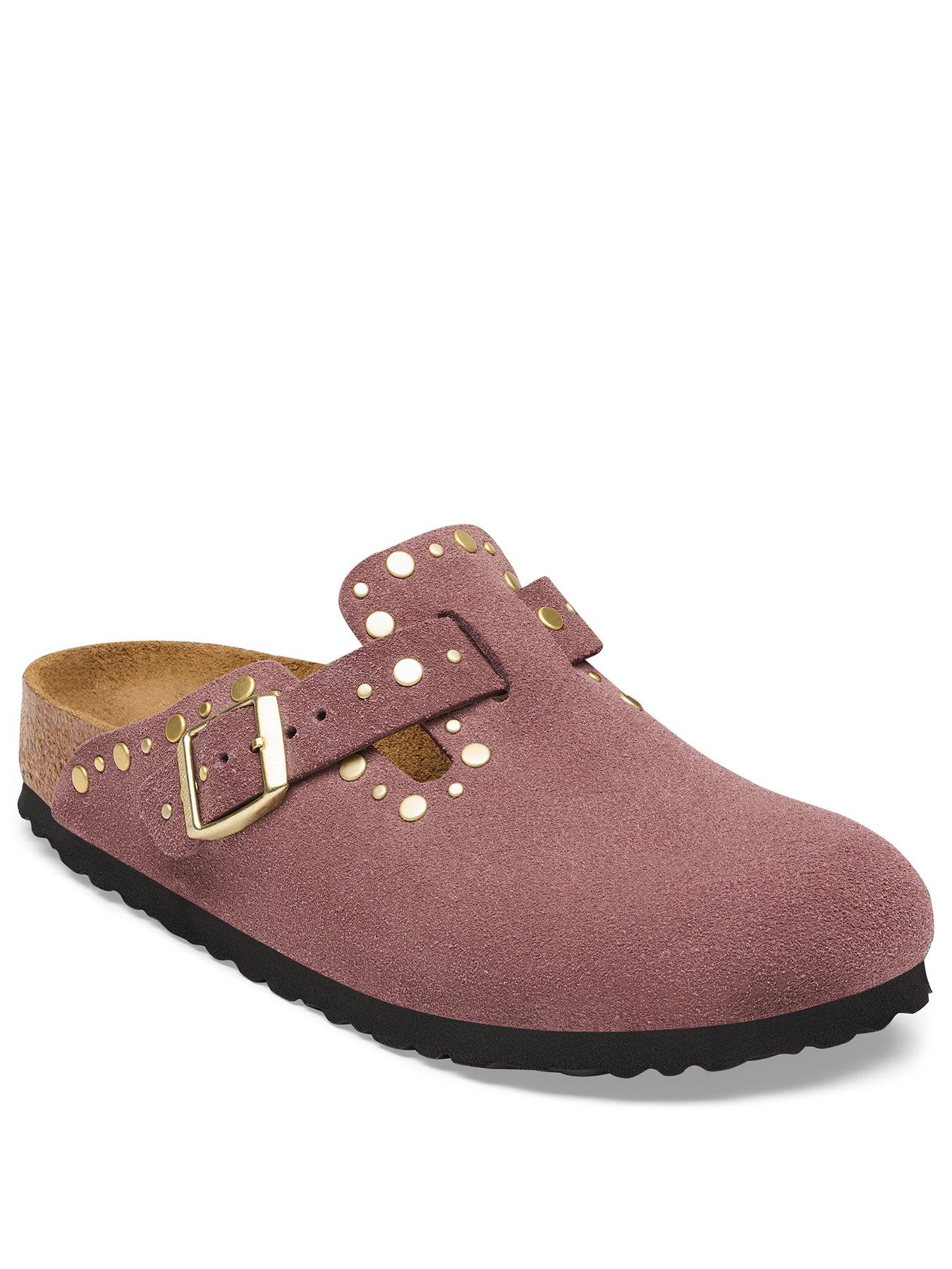 Image 2 of 3 of Birkenstock Womens Boston Rivets Suede Leather - Pepper