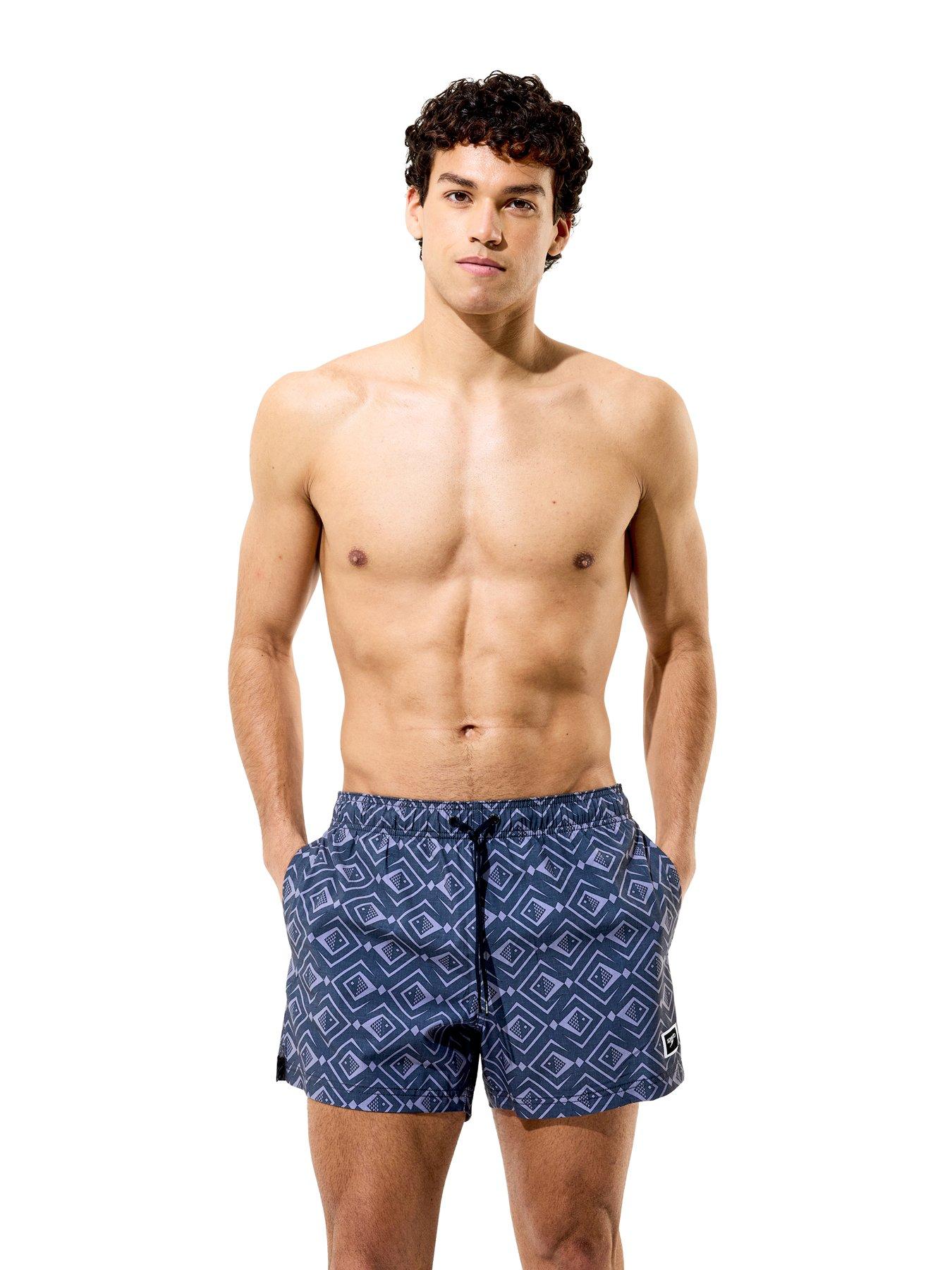 Image 3 of 4 of Speedo Mens Print Redondo Edge Swim Shorts - Grey