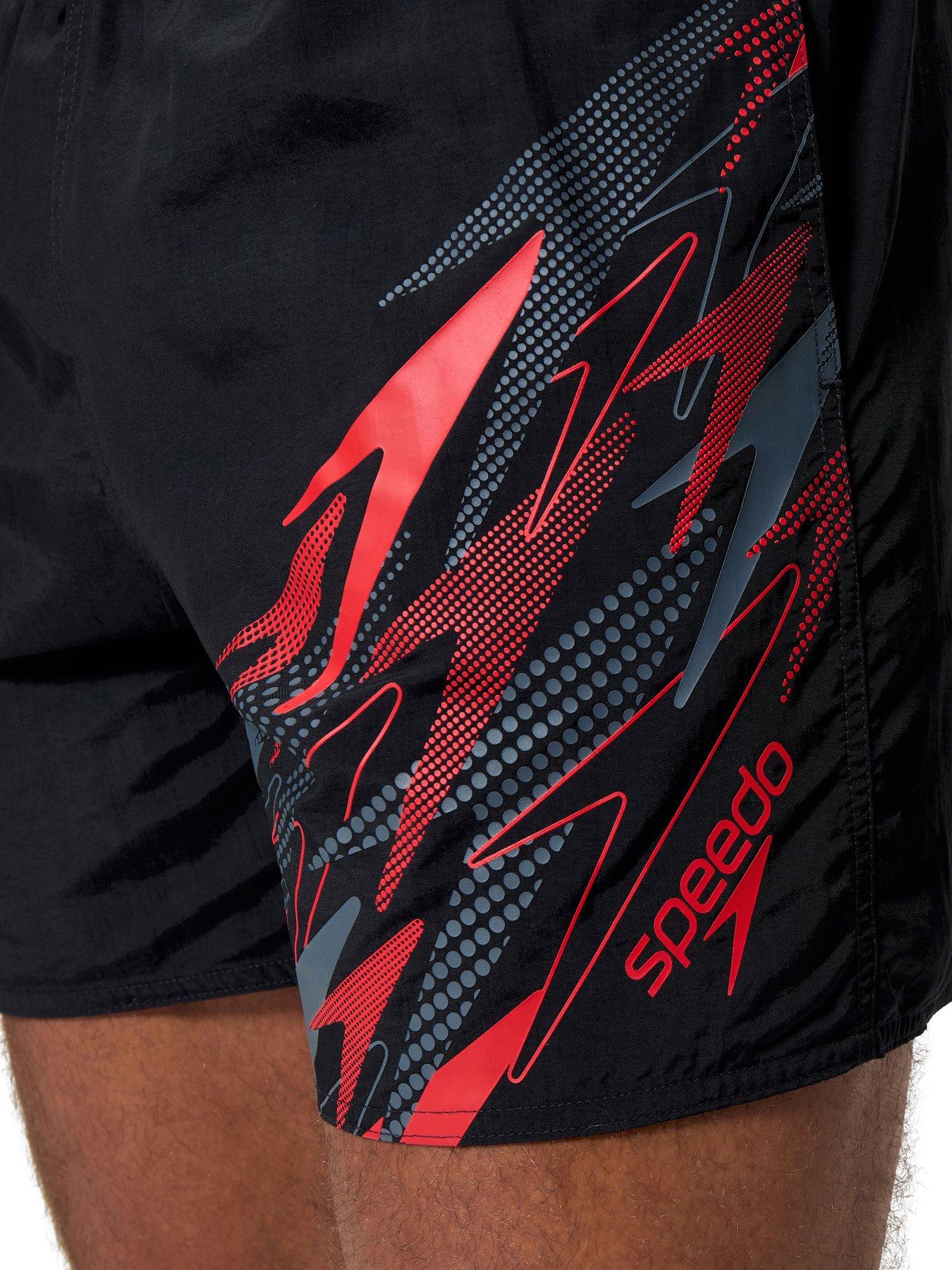 Image 4 of 5 of Speedo Mens Medley Logo Swim Shorts - Black/Red