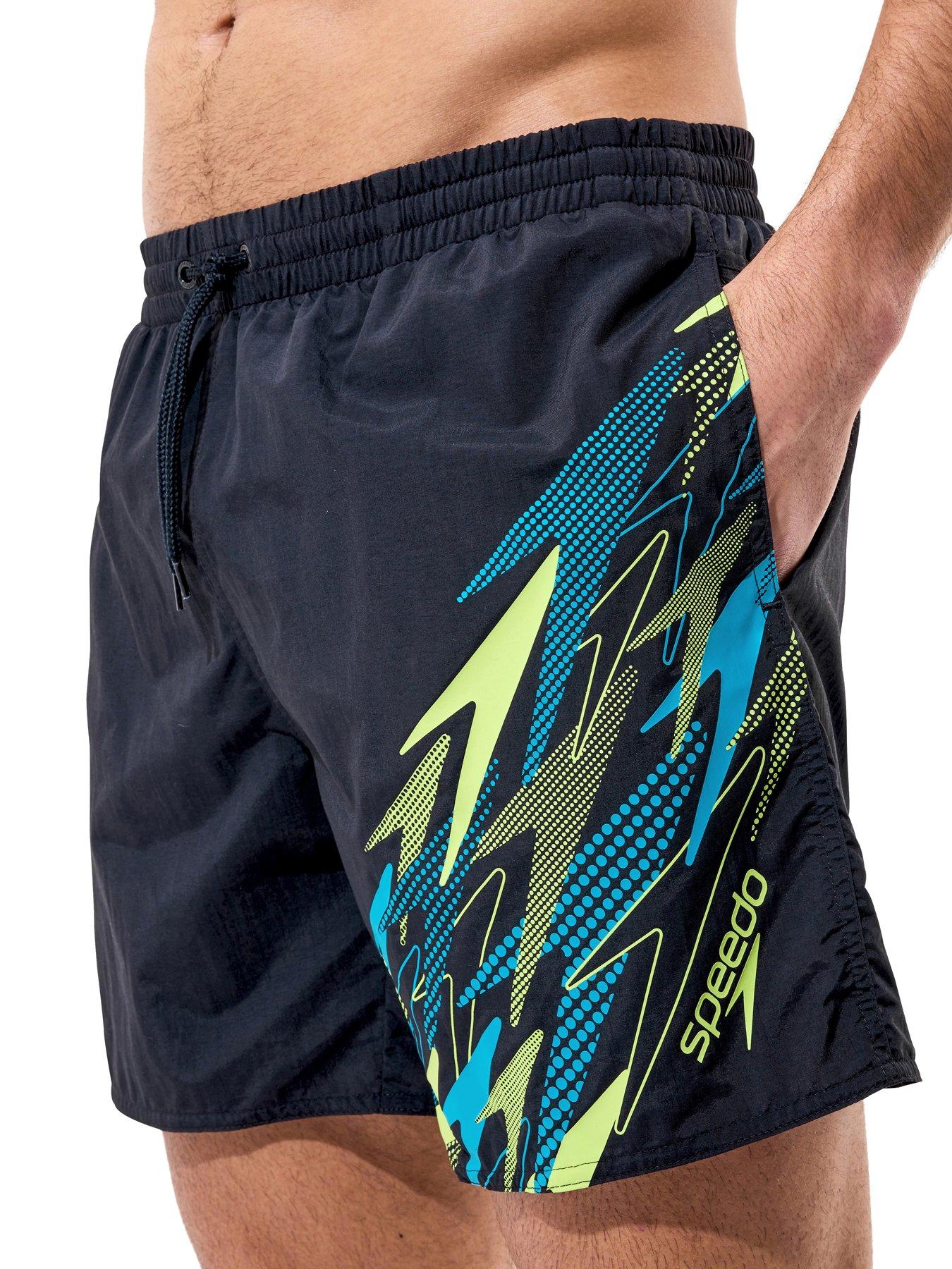 Speedo Mens Medley Logo Swim Shorts - Black/Green