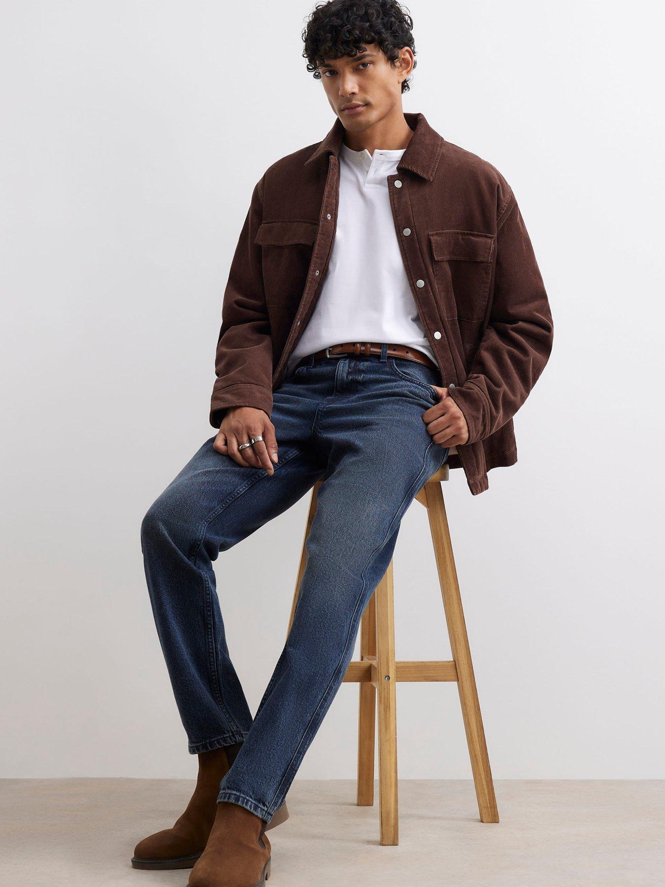 Image 3 of 4 of River Island Tapered Fit Jeans - Blue