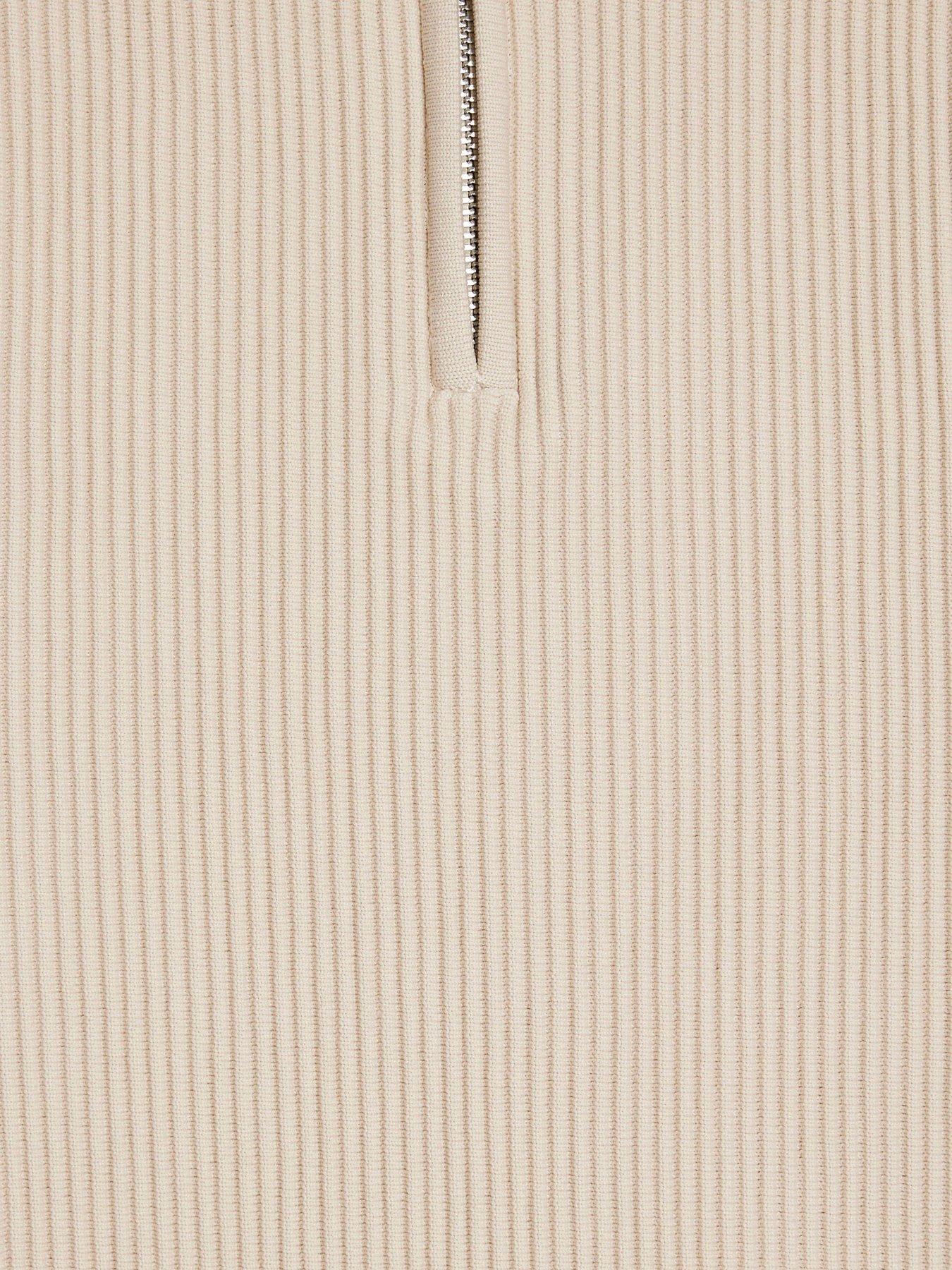 Image 5 of 5 of River Island Muscle Fit Textured Polo Shirt - Beige