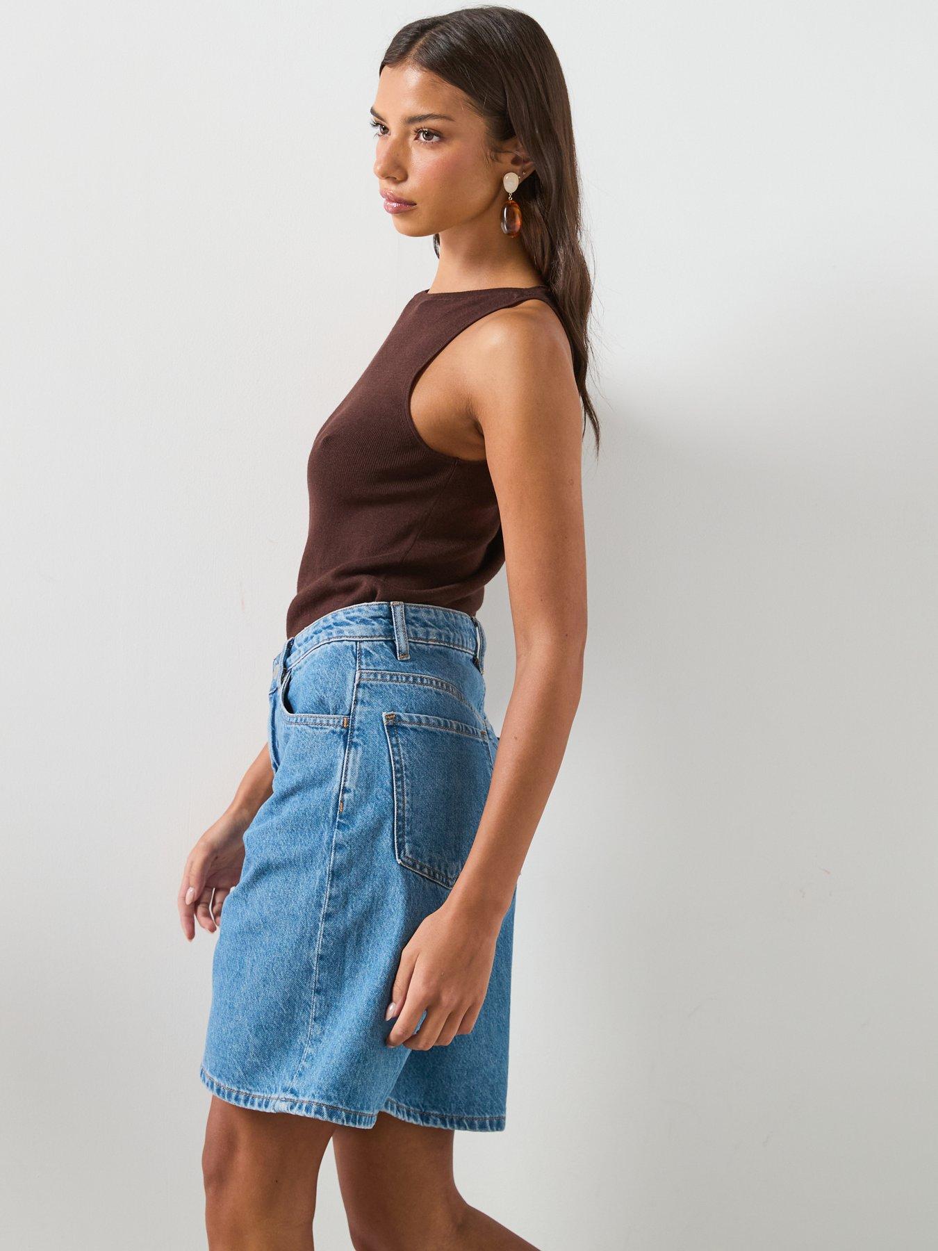Image 6 of 6 of Mango Fine Knit Boat Neck Top - Brown