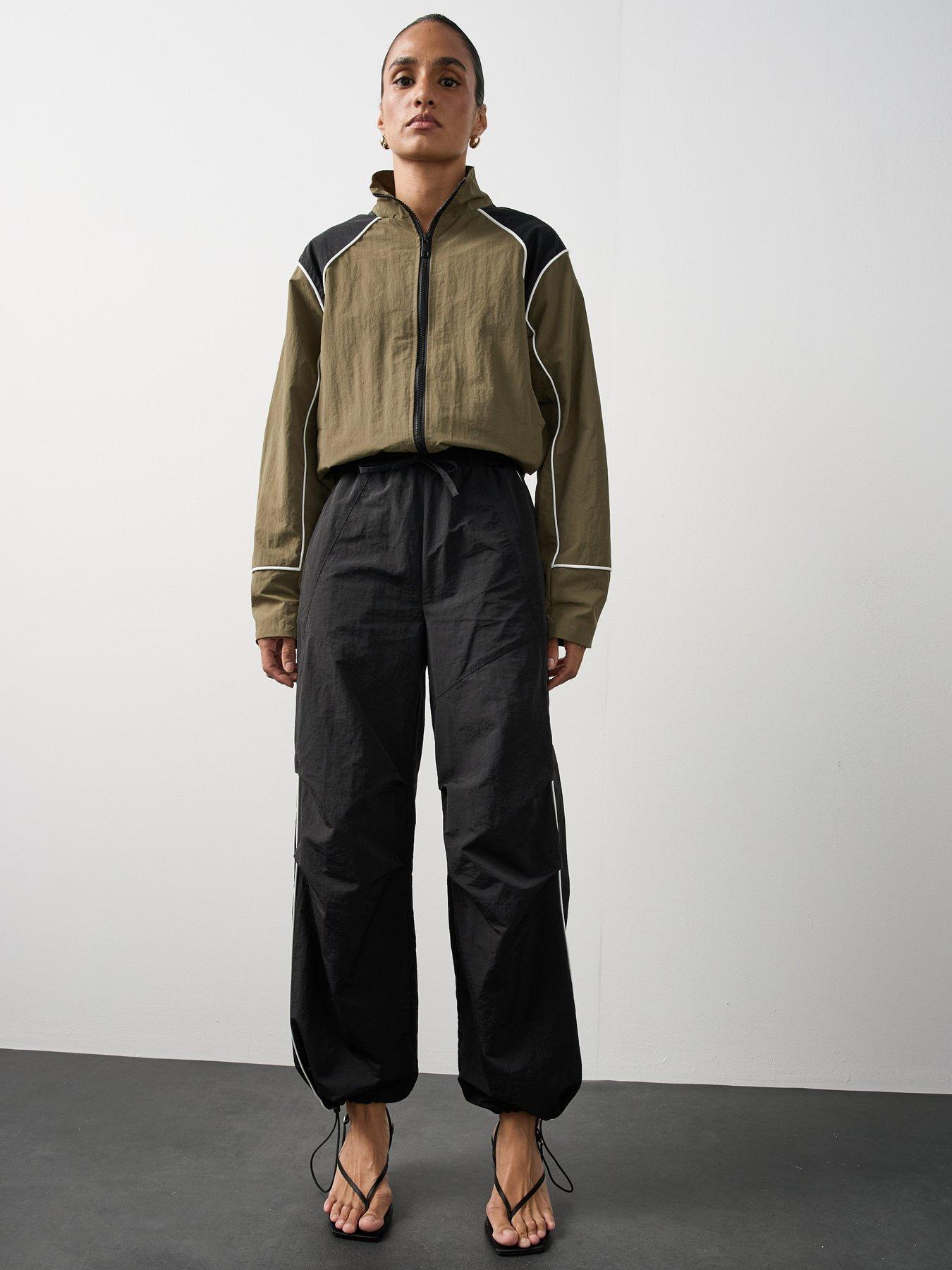 Image 5 of 7 of Michelle Keegan Side Stripe Track Pant Co Ord - Black