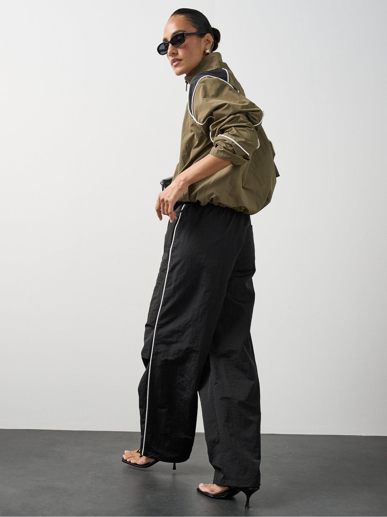 Image 6 of 7 of Michelle Keegan Side Stripe Track Pant Co Ord - Black
