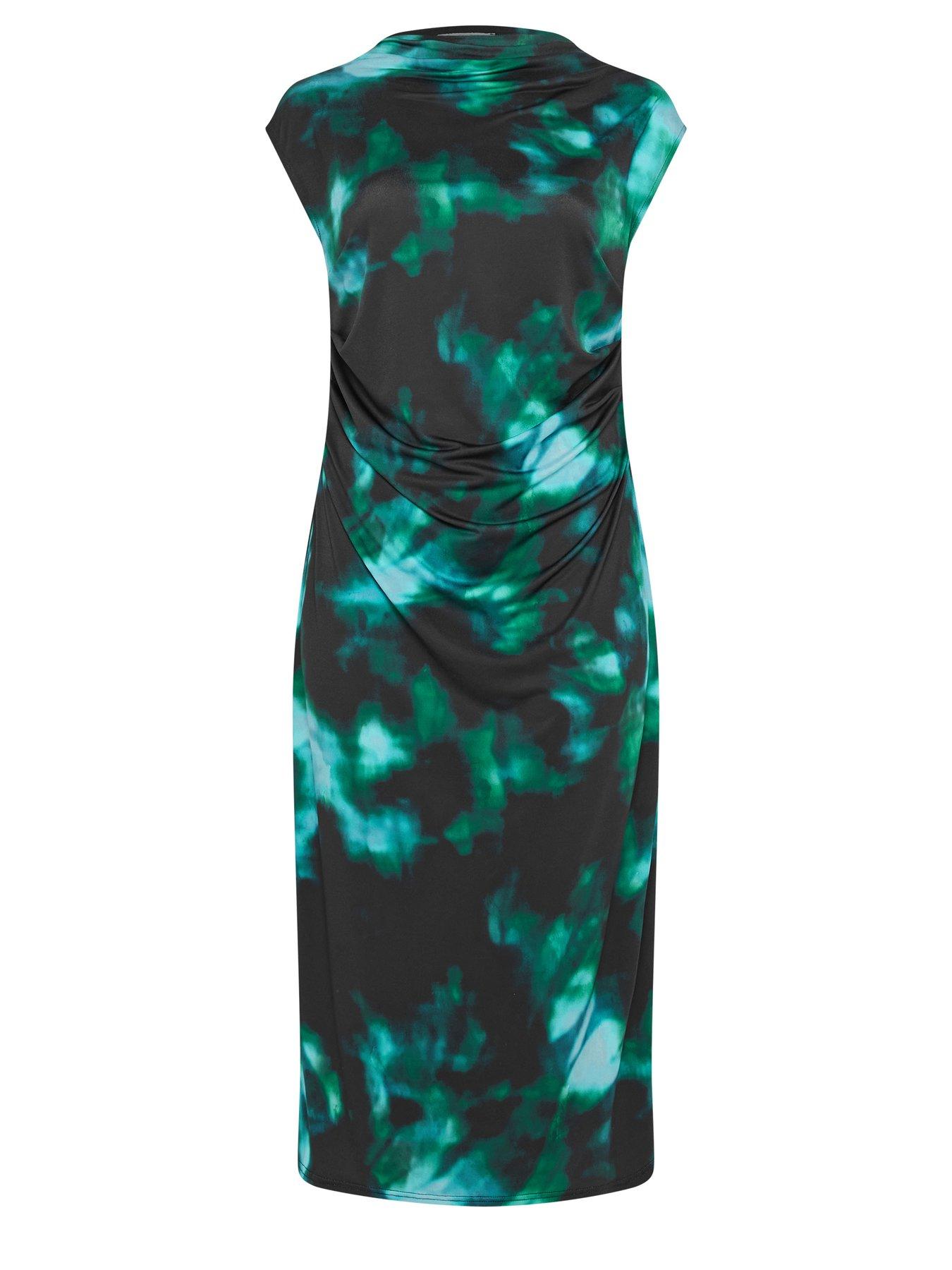 Image 5 of 5 of Yours Curve Abstract Drape Dress - Black