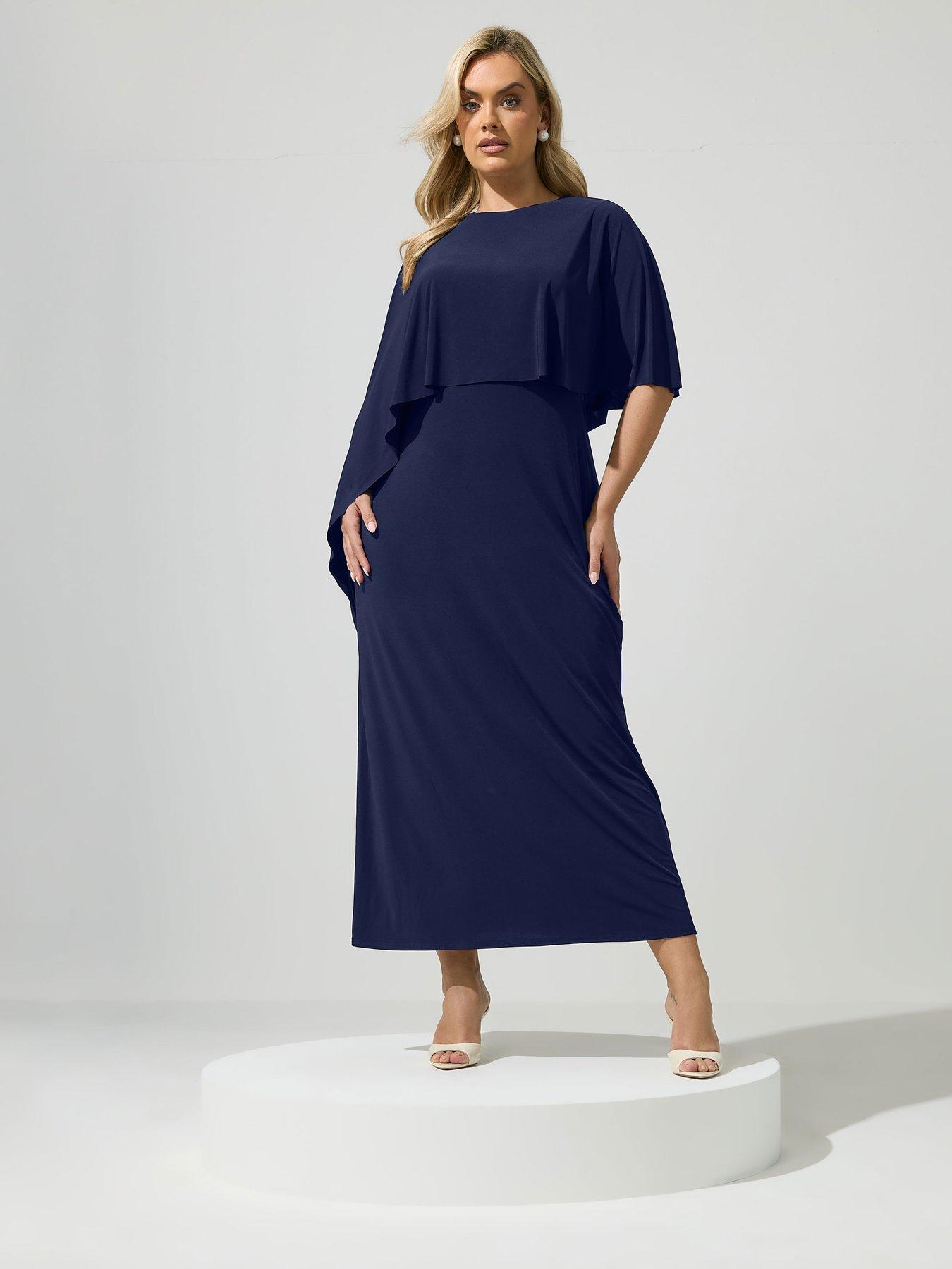 Image 3 of 4 of Yours Curve Cape Dress - Blue