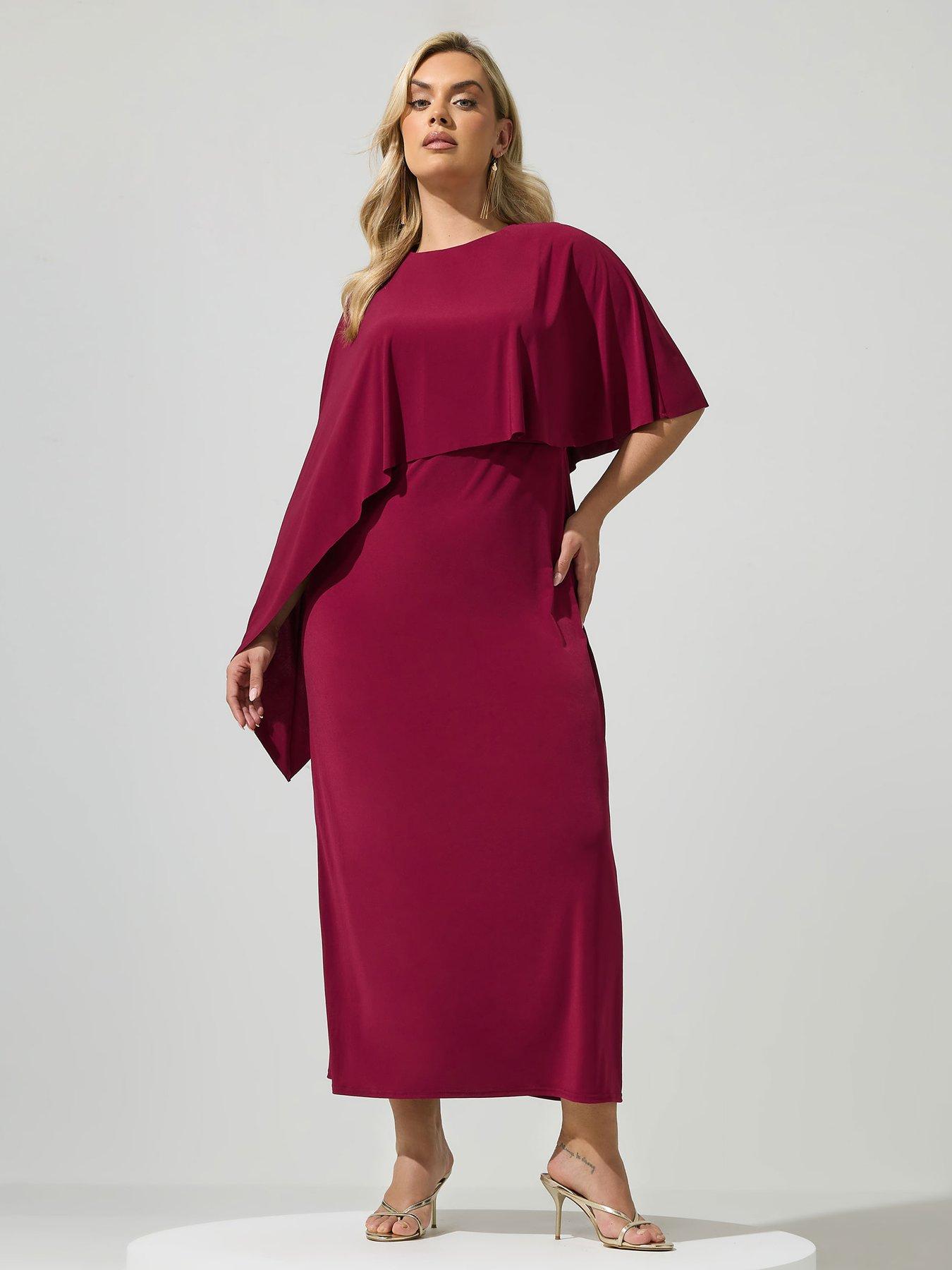 Yours Curve Cape Dress - Red
