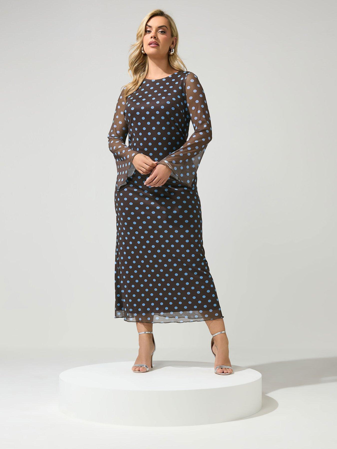 Yours Curve Polka Mesh Dress