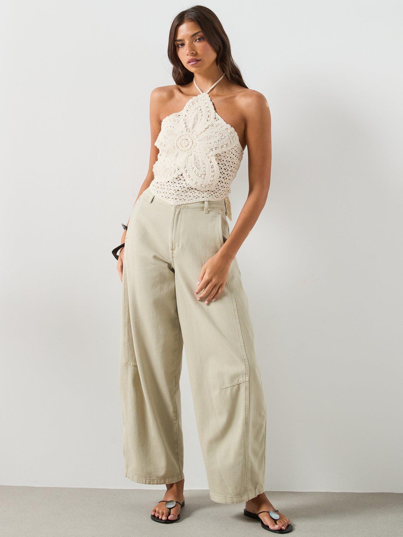 Image 3 of 6 of Mango Crochet Floral Top - Cream