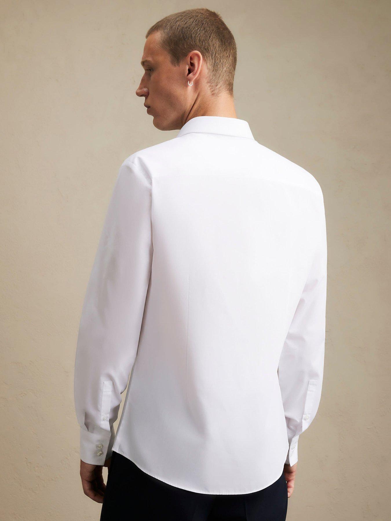Image 2 of 6 of River Island Slim Fit Cotton Blend Shirt - White