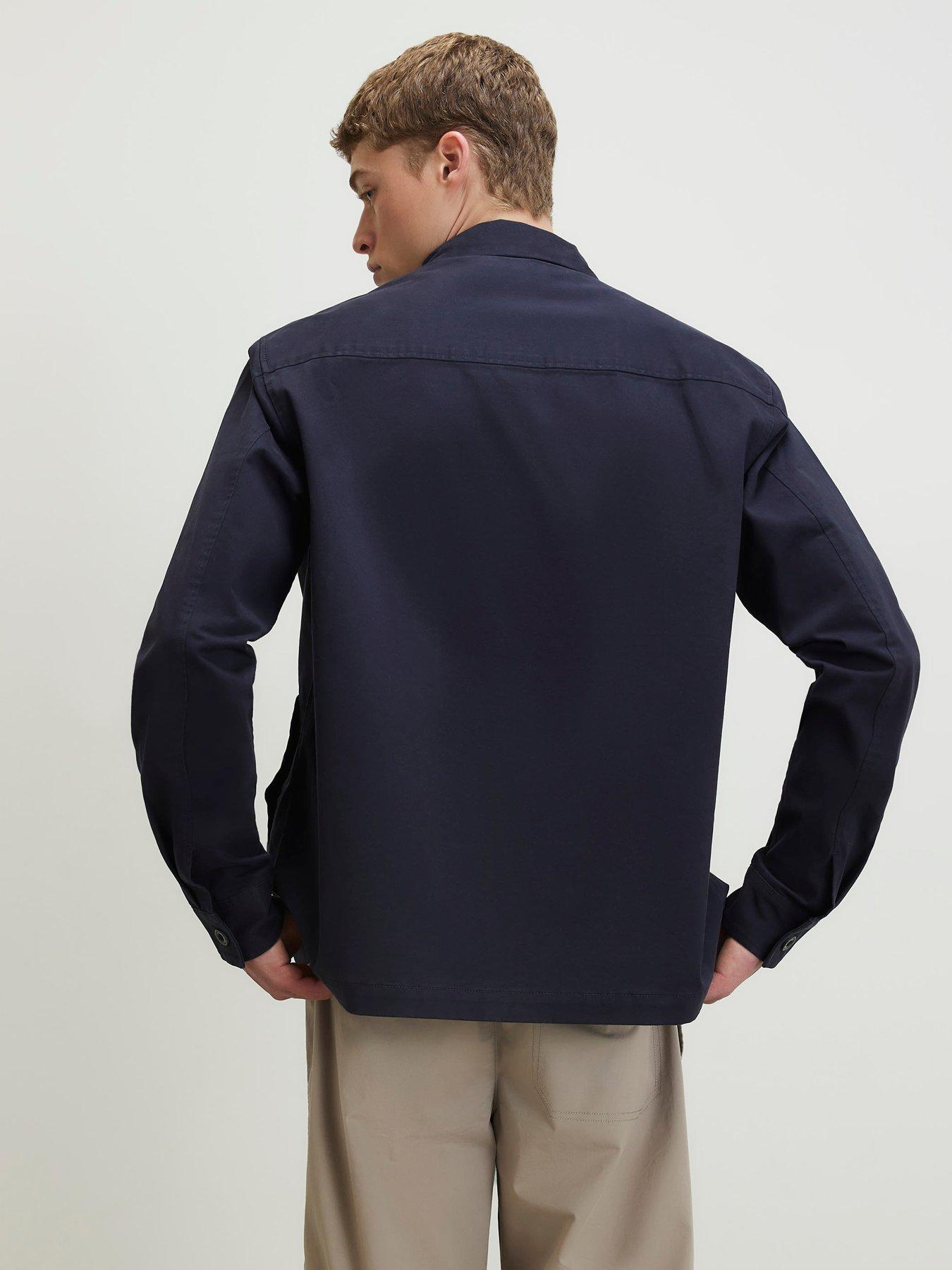 Image 2 of 4 of River Island Collared Button Up Jacket - Navy