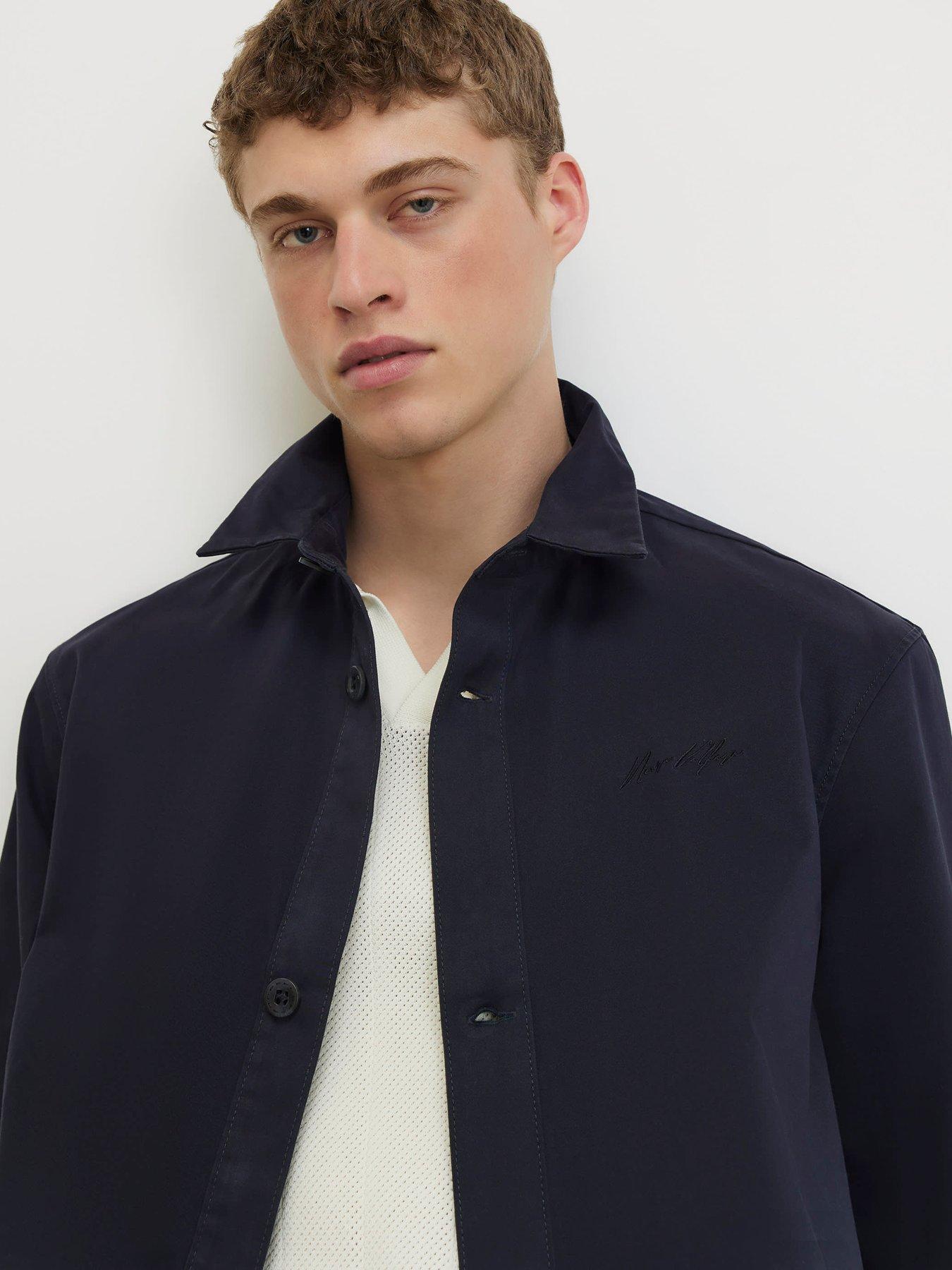 Image 4 of 4 of River Island Collared Button Up Jacket - Navy