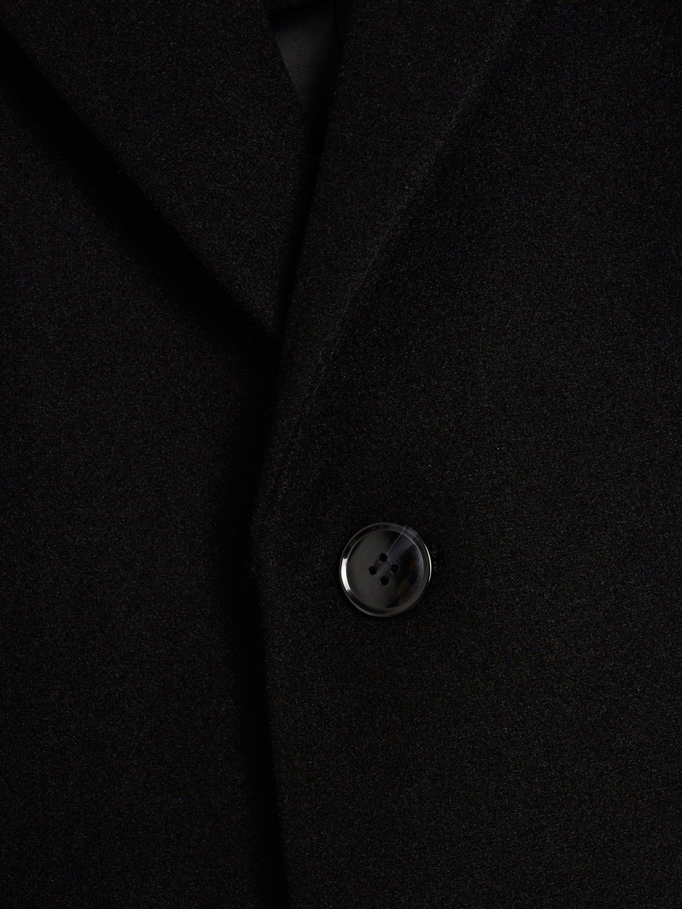 Image 3 of 4 of River Island Single Breasted Overcoat - Black