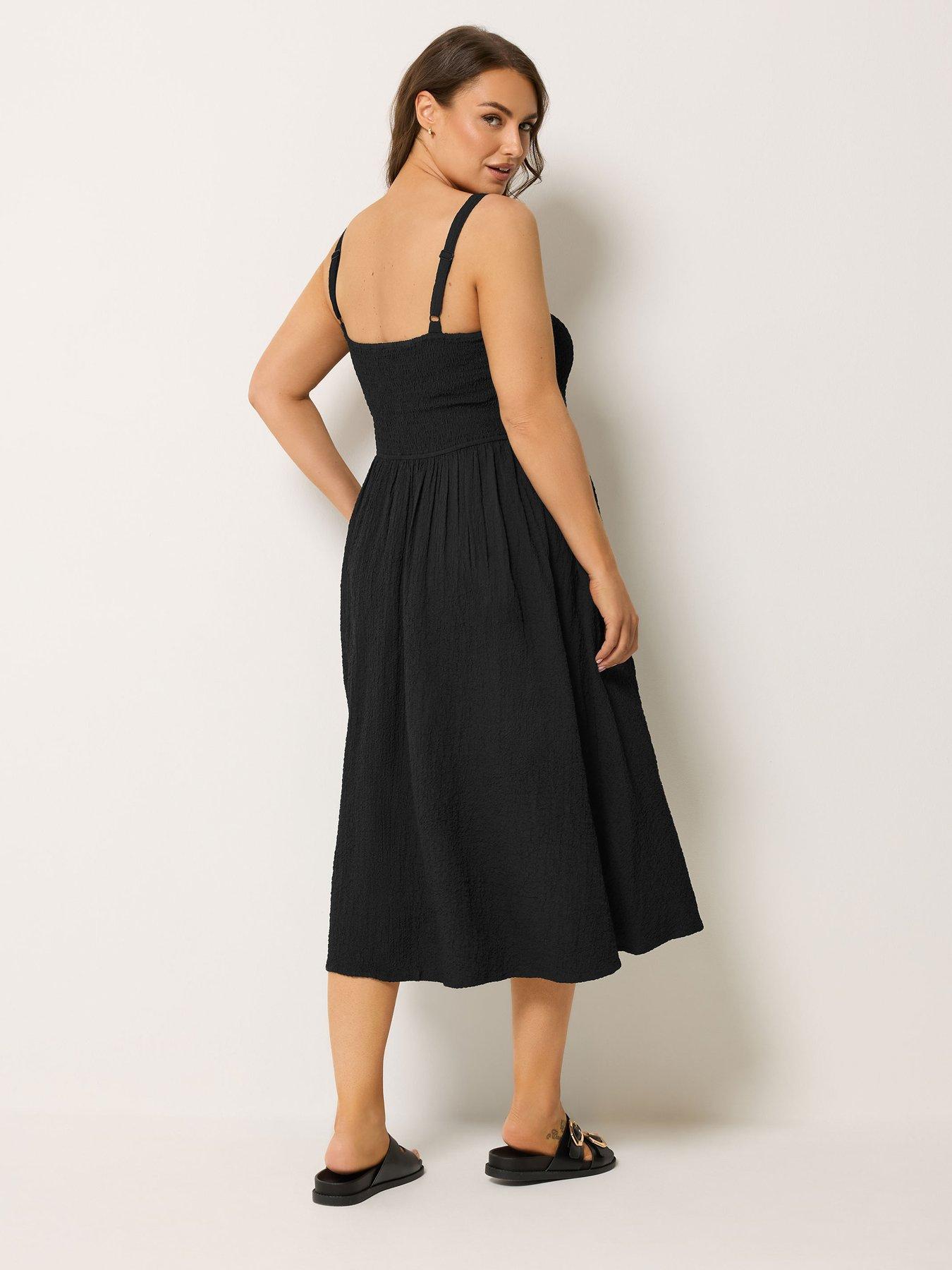 Image 2 of 5 of Yours Curve Shirred Detail Sundress - Black