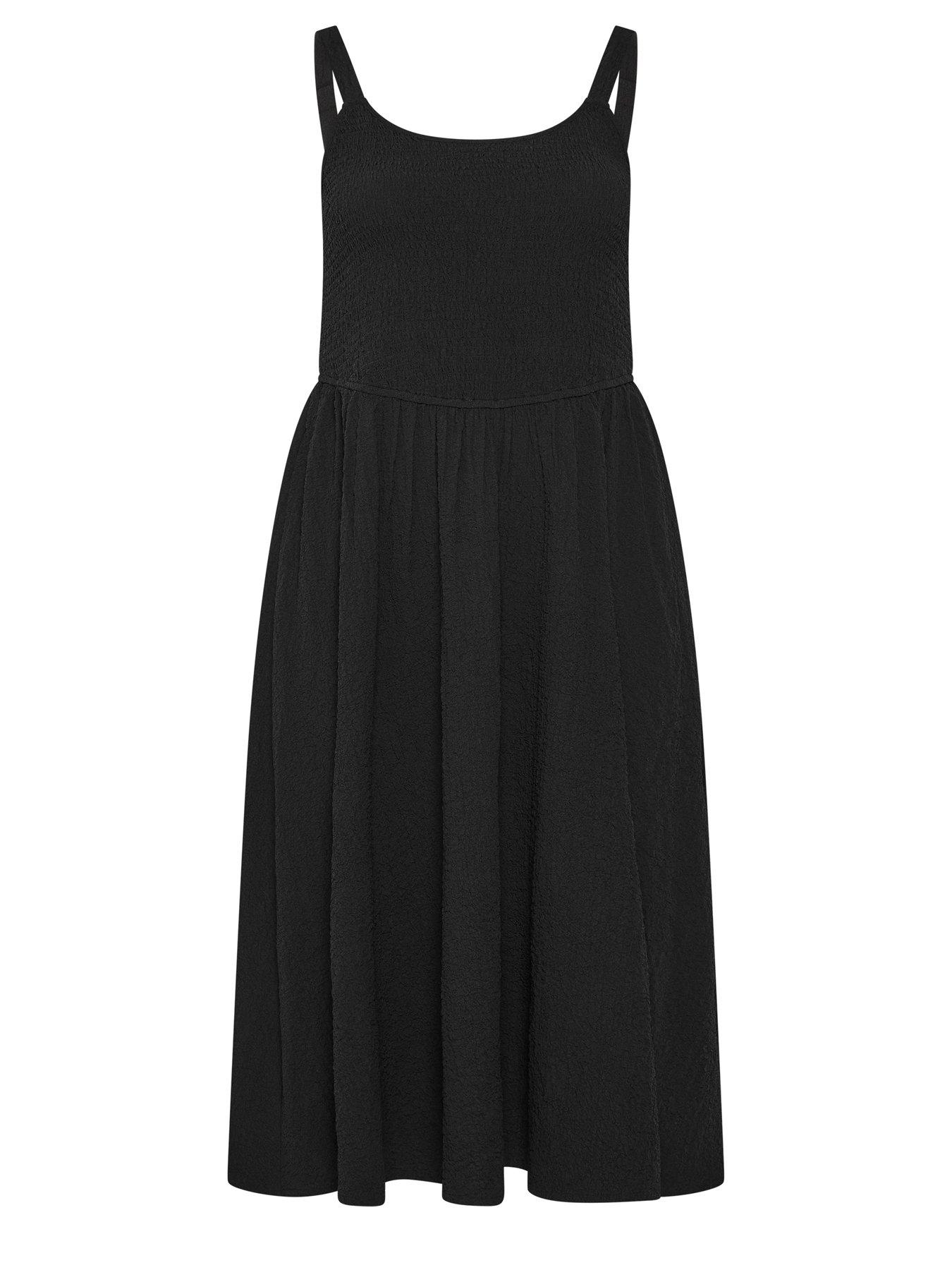 Image 5 of 5 of Yours Curve Shirred Detail Sundress - Black