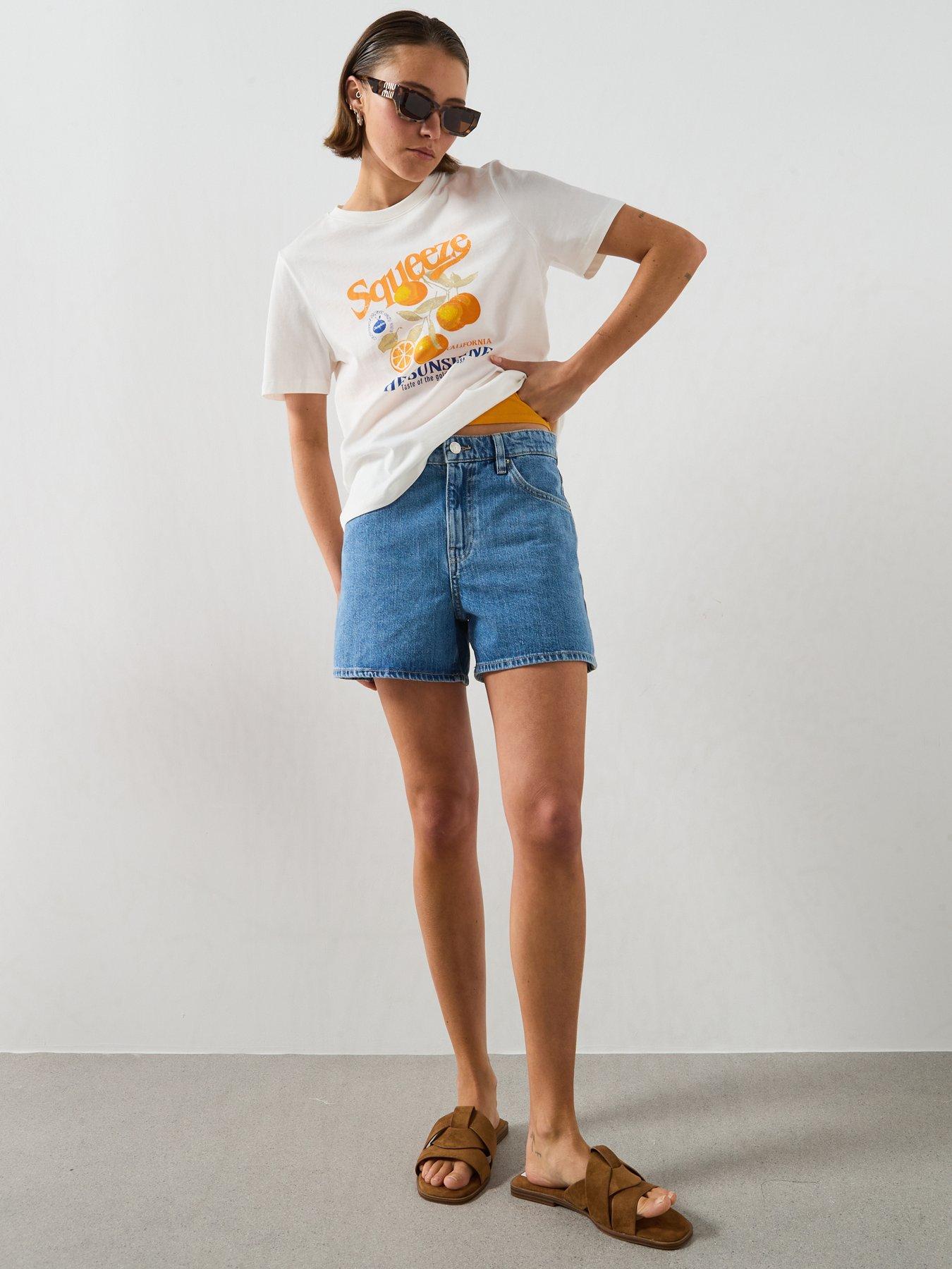 Image 3 of 6 of Mango Printed Cotton-blend T-shirt - Orange