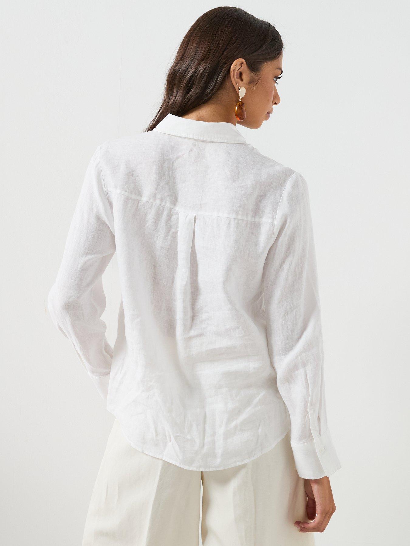 Image 2 of 6 of Mango Pocket Linen Shirt - White