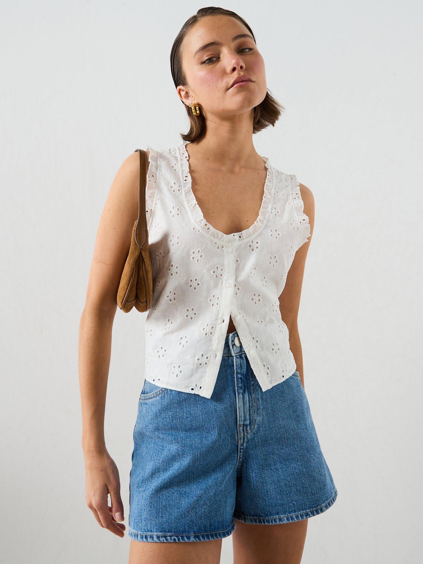 Mango Cotton Blouse With Broderie Anglaise Embroidery - Off White