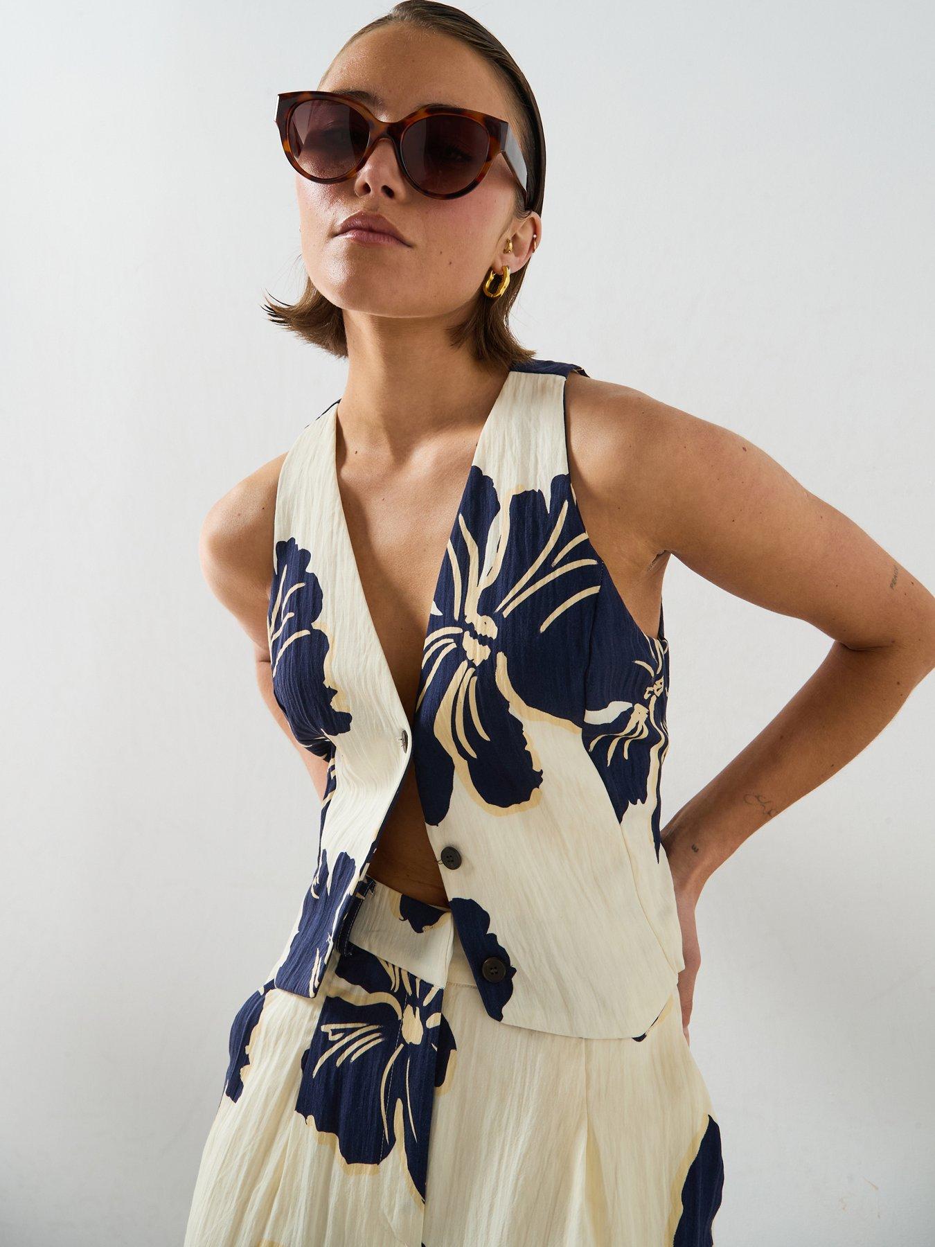 Mango Floral Print Co-Ord Lyocell Vest - Off-White