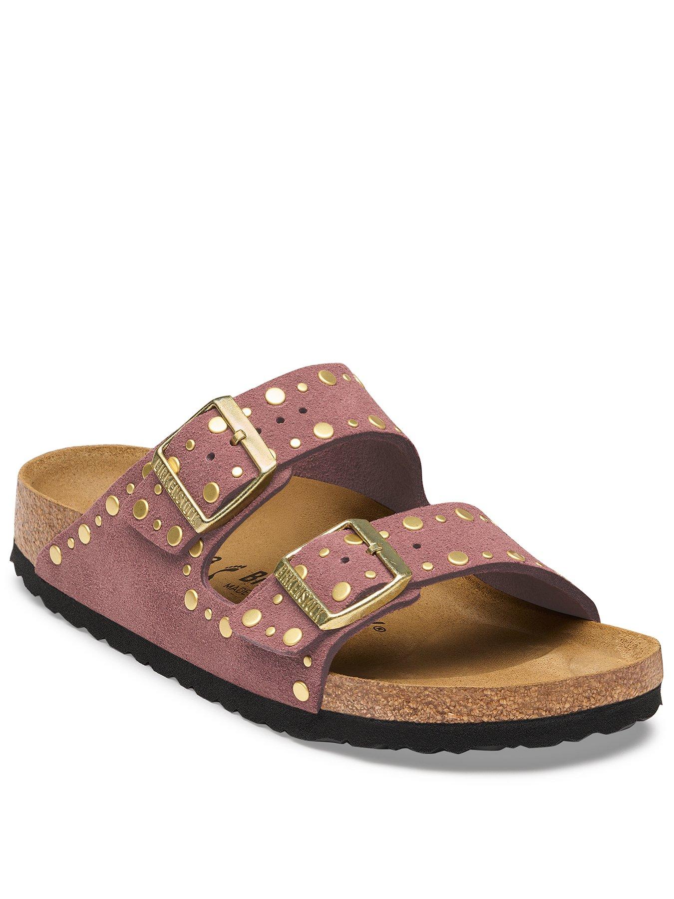 Birkenstock Arizona Rivets Suede Sandals - Purple