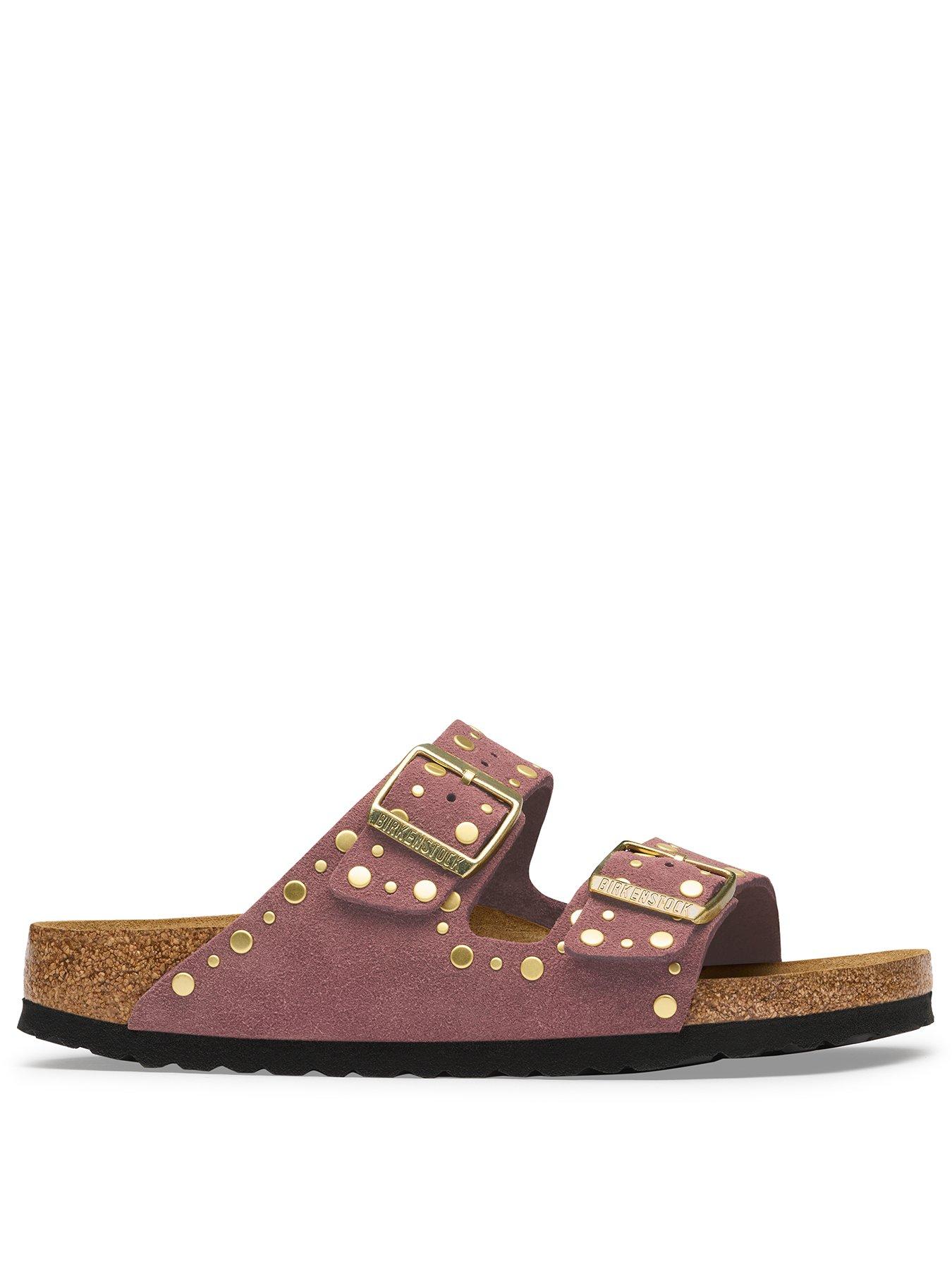 Image 2 of 3 of Birkenstock Womens Arizona Rivets Suede Leather Sandal - Pepper