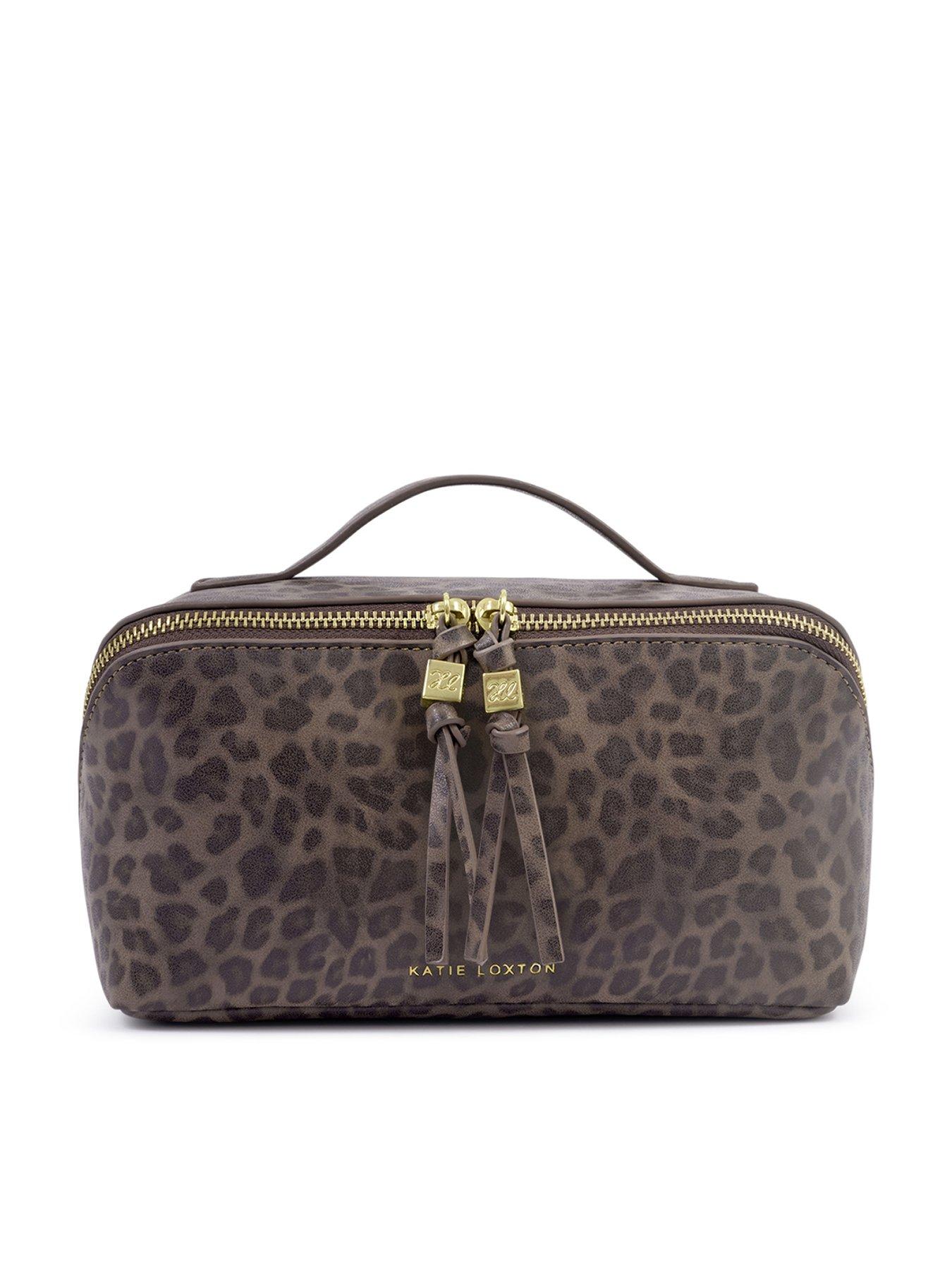 Katie Loxton Soho Medium Leopard Make Up  &  Wash Bag