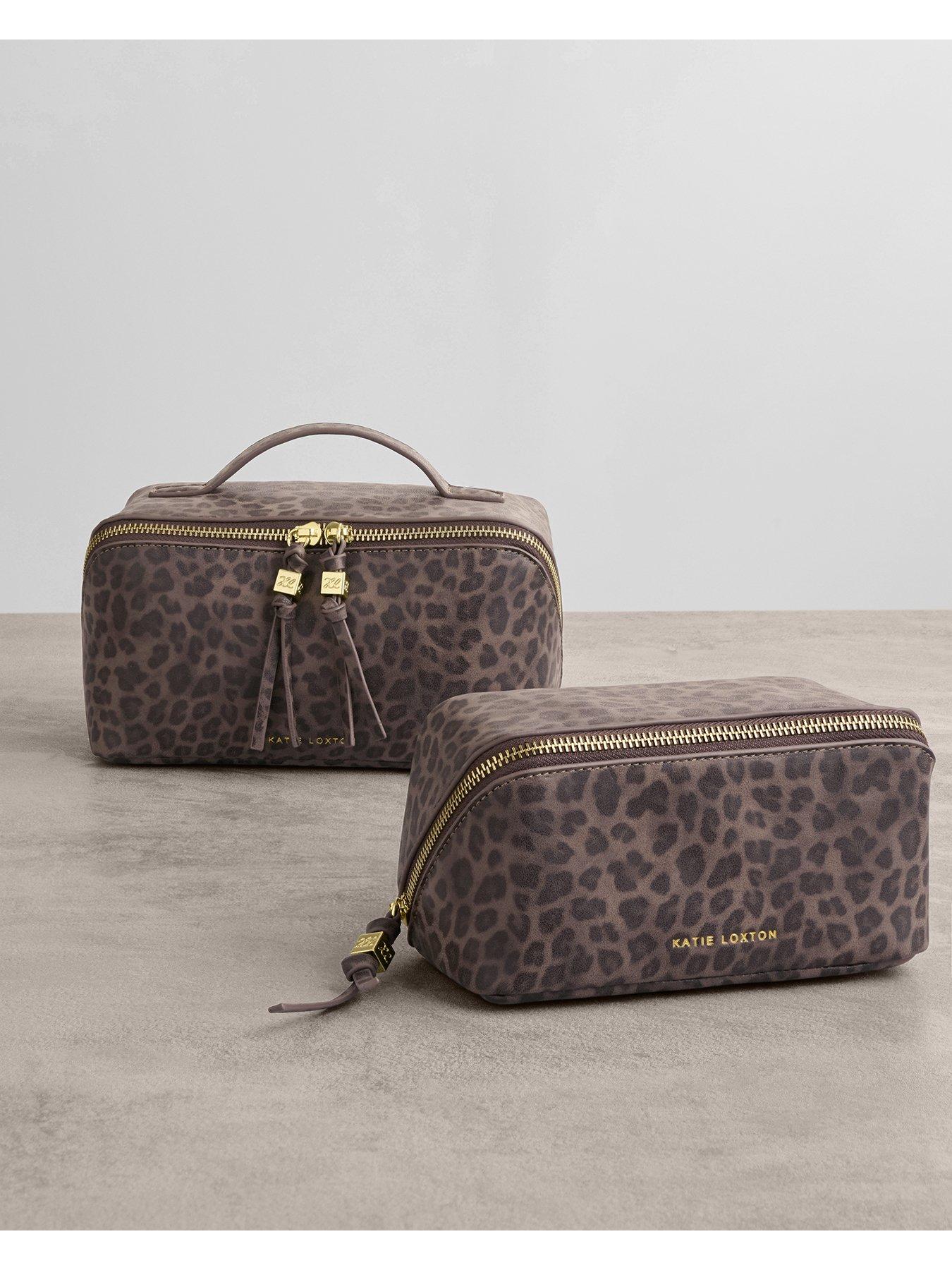 Image 2 of 6 of Katie Loxton Soho Medium Leopard Make Up &amp; Wash Bag