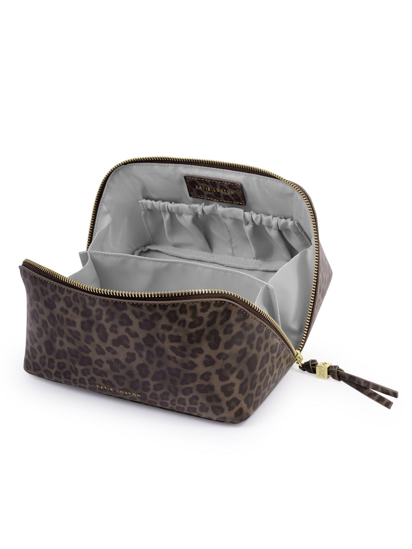 Image 3 of 6 of Katie Loxton Soho Medium Leopard Make Up &amp; Wash Bag