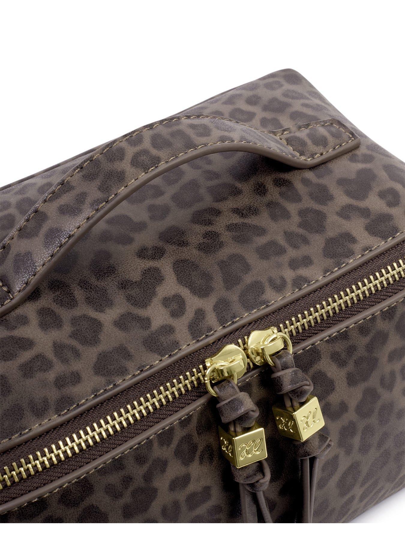 Image 4 of 6 of Katie Loxton Soho Medium Leopard Make Up &amp; Wash Bag