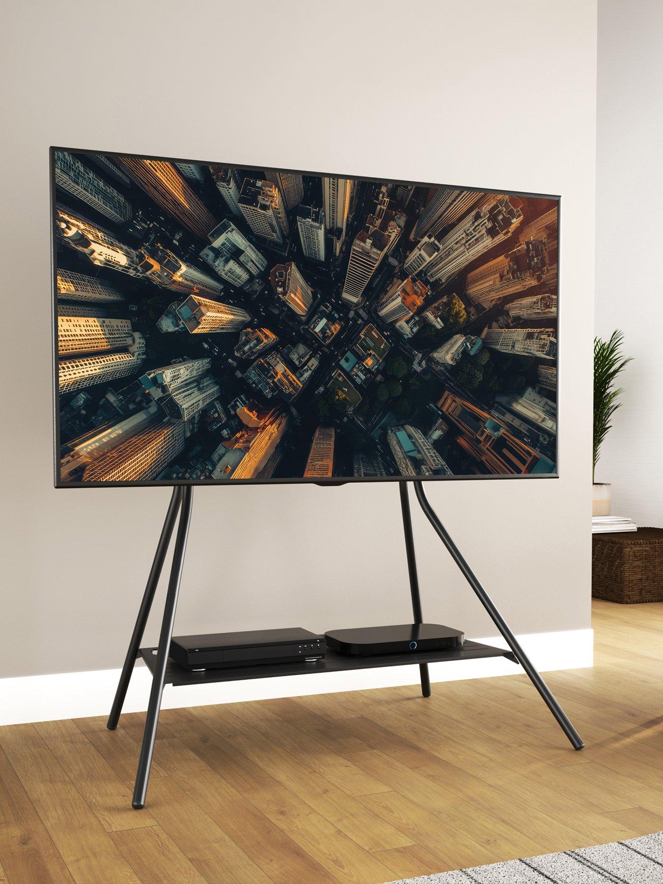 Image 1 of 7 of AVF Tiga Quad Metal TV Stand (Black)